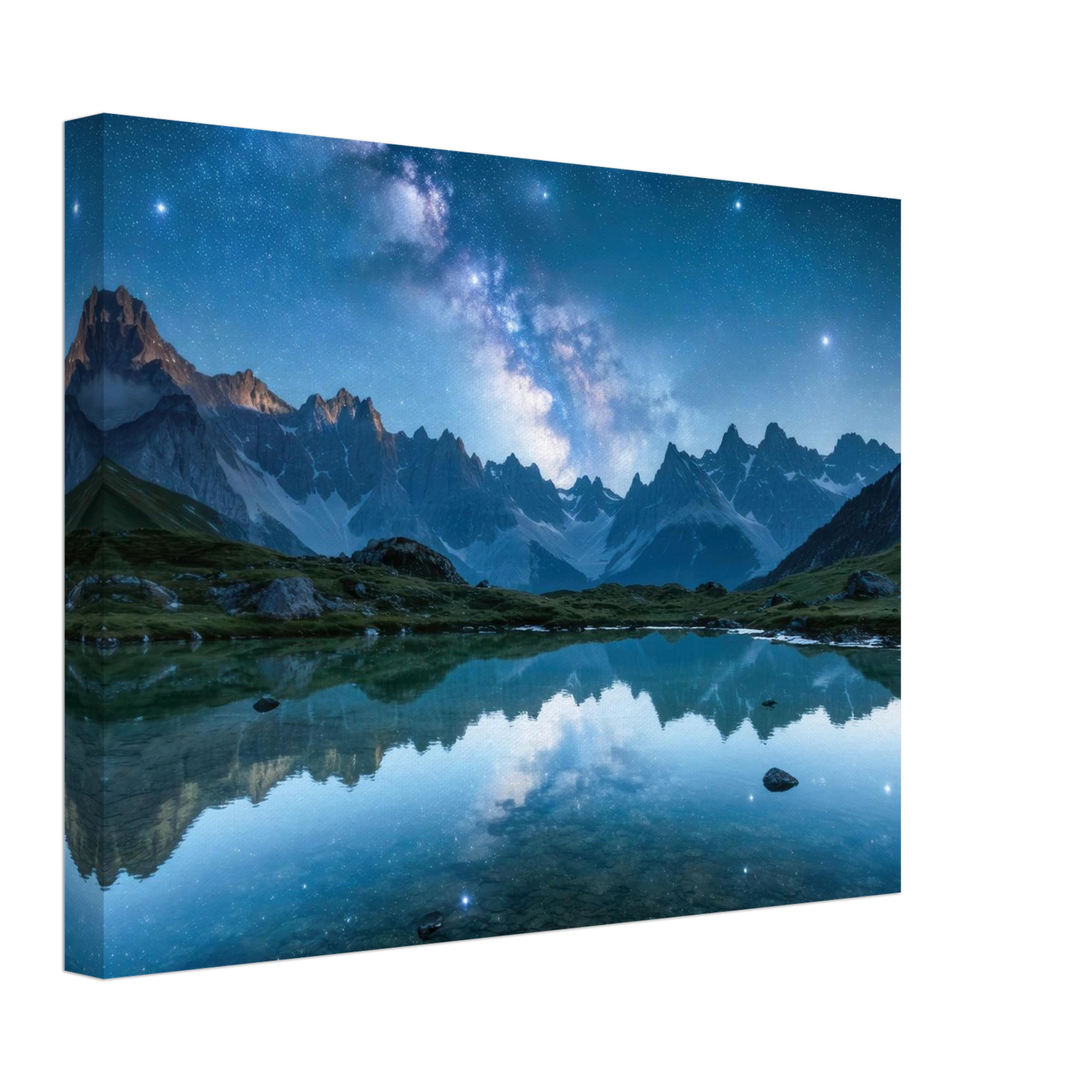 Wandbild himmlische bergspiegelung majestic milky way reflected in alpine lake your choice of sizes