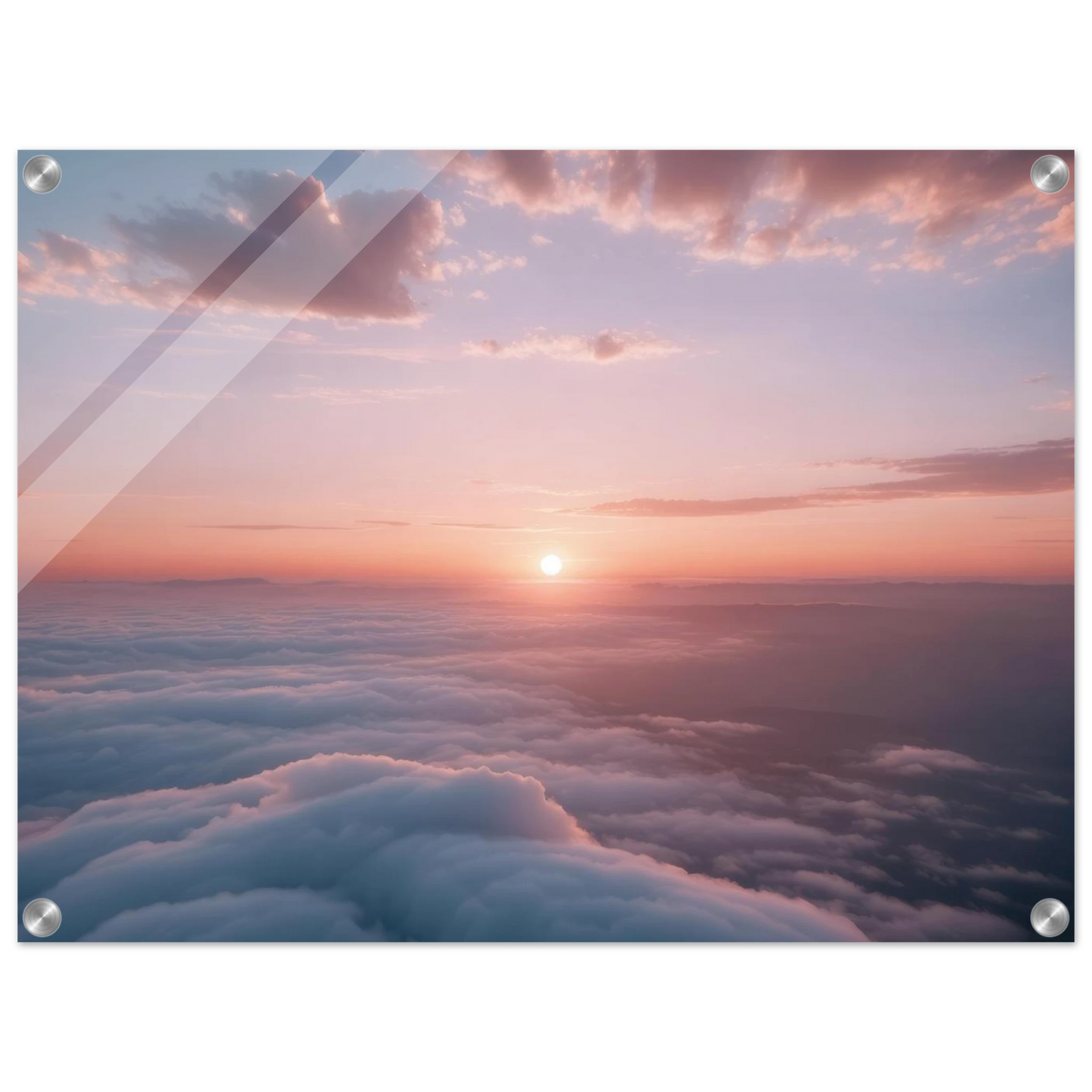 Wandbild sonnenaufgang ueber den wolken ein traumhaftes wandbild in sanften pastelltoenen