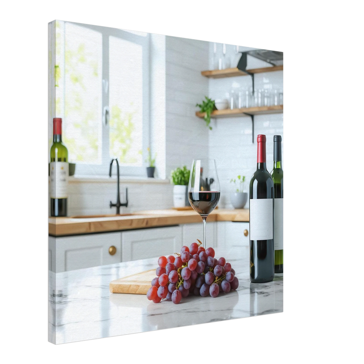 Wandbild wein trauben elegantes kuechenambiente fuer ihr zuhause