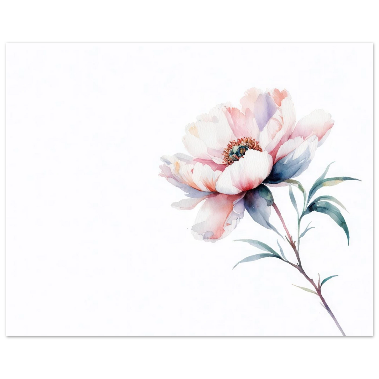 Wandbild zarte pfingstrose elegante aquarell kunst fuer ihr zuhause in wunschgroesse