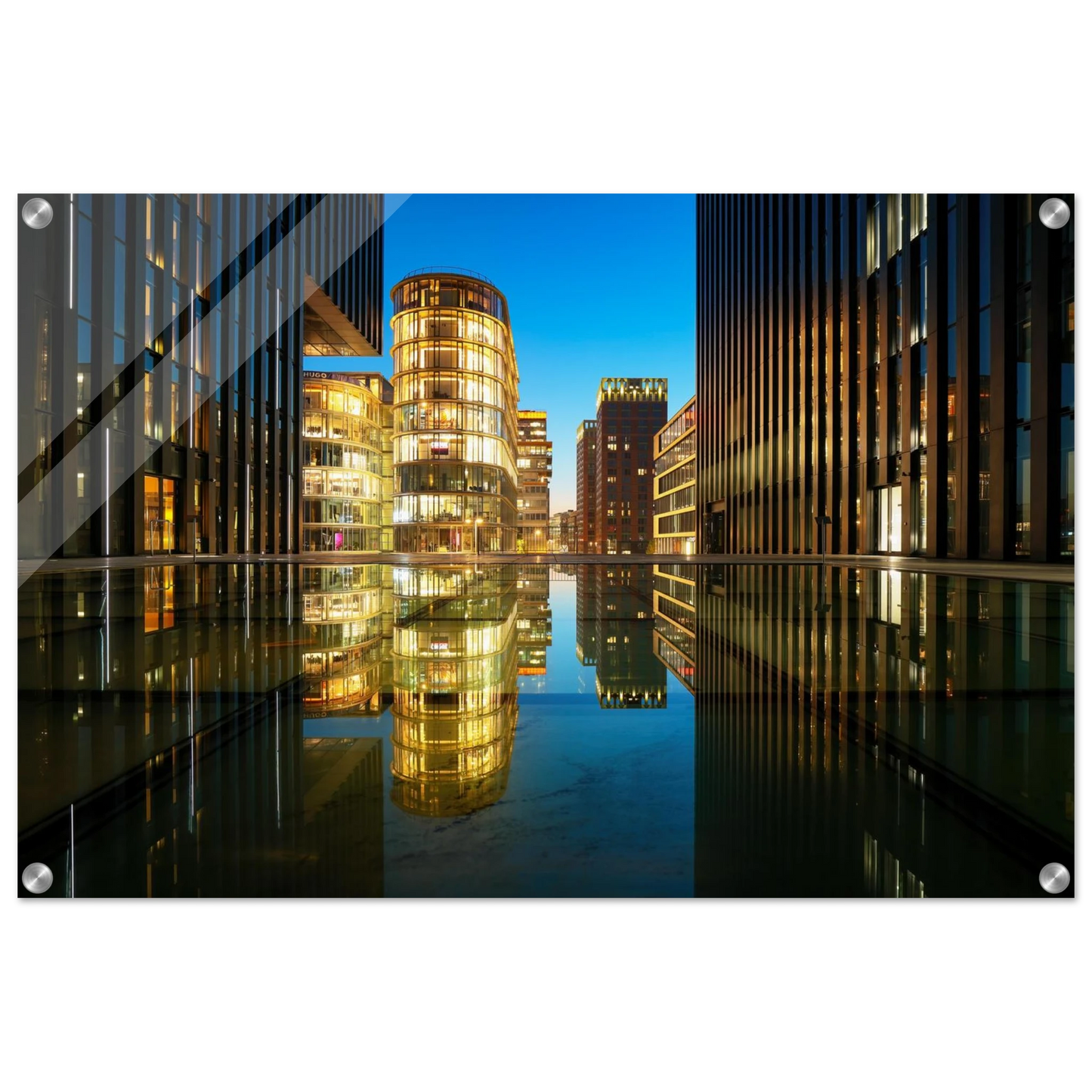 Wandbild naechtliche metropole futuristische stadtlandschaft als premium wandbild in vielen groessen