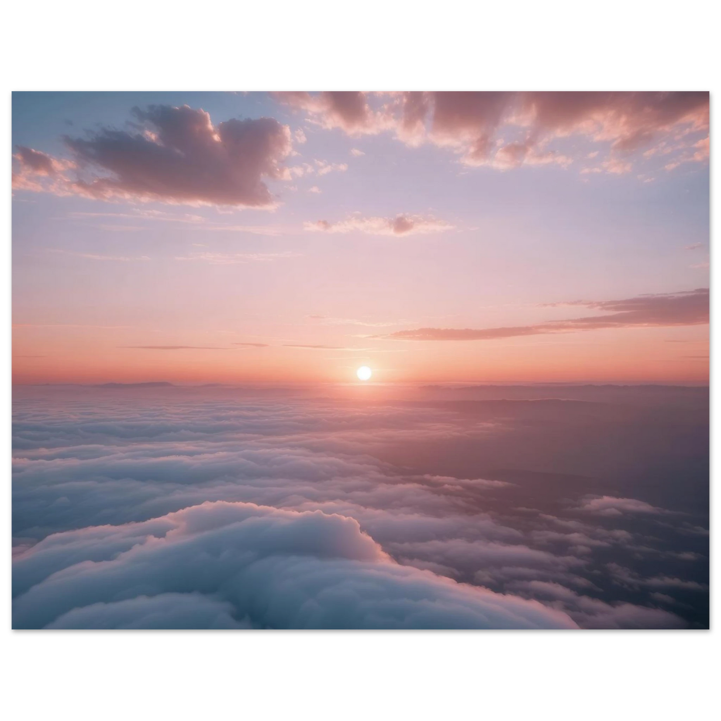Wandbild sonnenaufgang ueber den wolken ein traumhaftes wandbild in sanften pastelltoenen