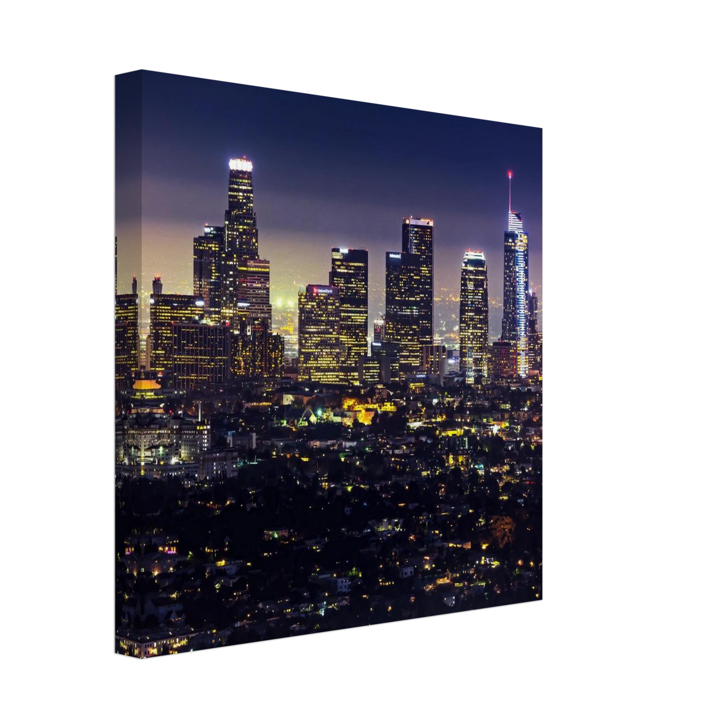 Wandbild funkelnde skyline bei nacht city lights kunstdruck in vielen groessen