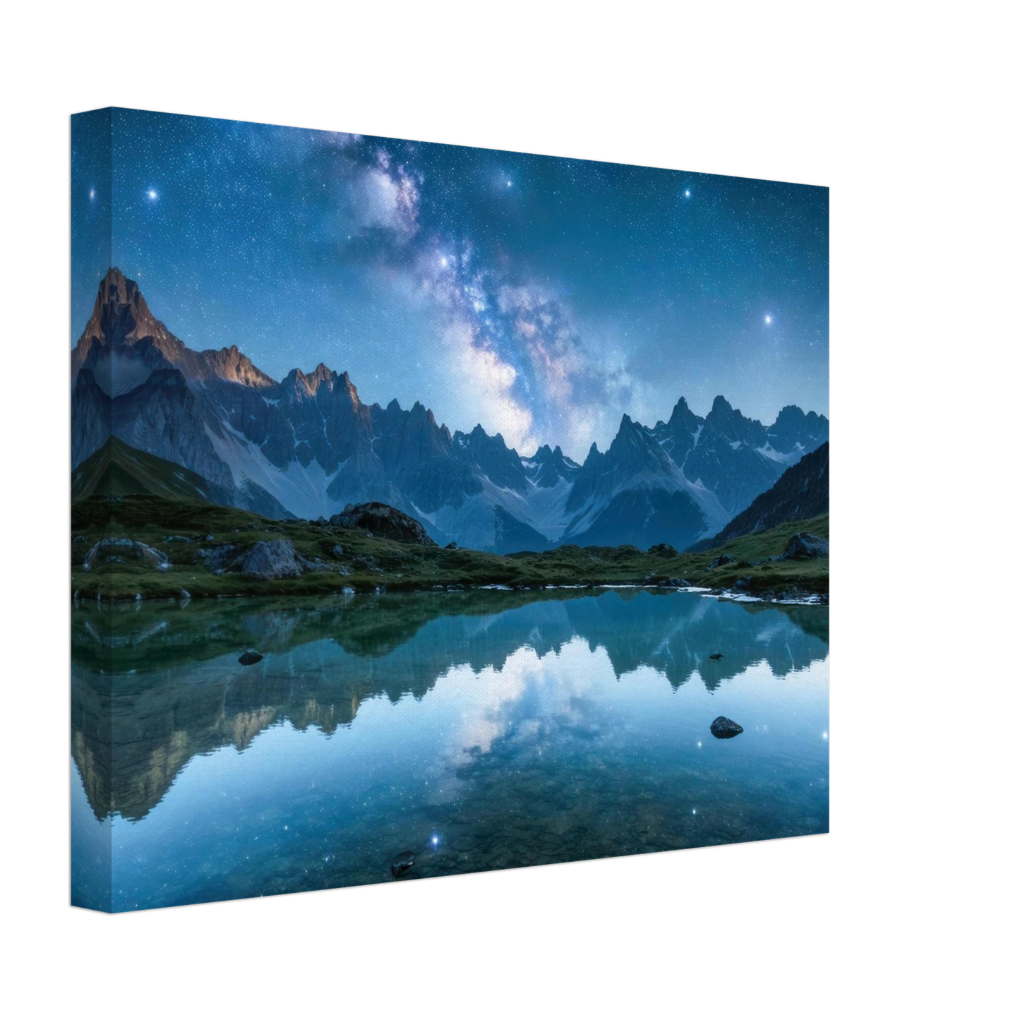 Wandbild himmlische bergspiegelung majestic milky way reflected in alpine lake your choice of sizes
