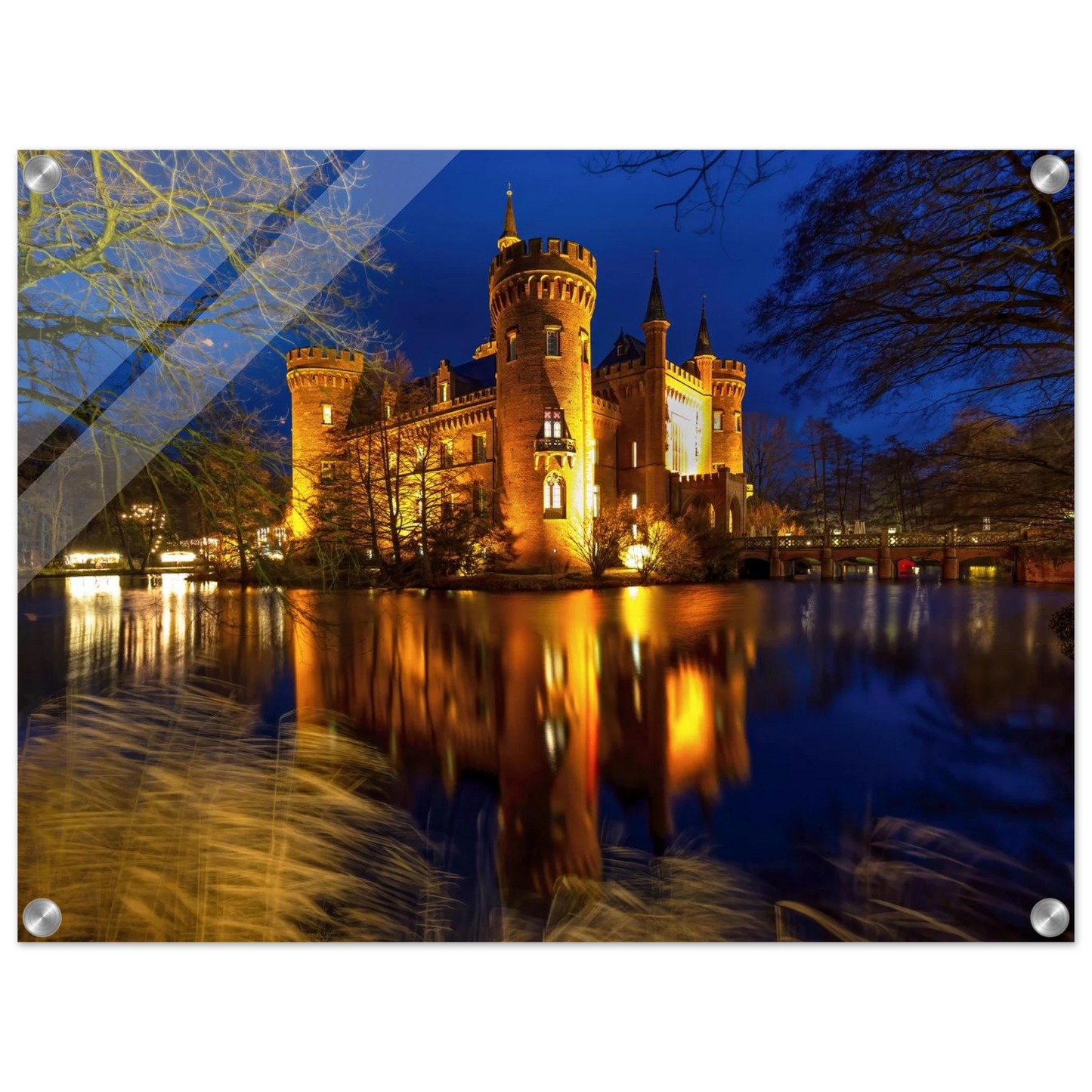 Wandbild schimmerndes schloss bei nacht eine maerchenhafte kulisse in verschiedenen groessen