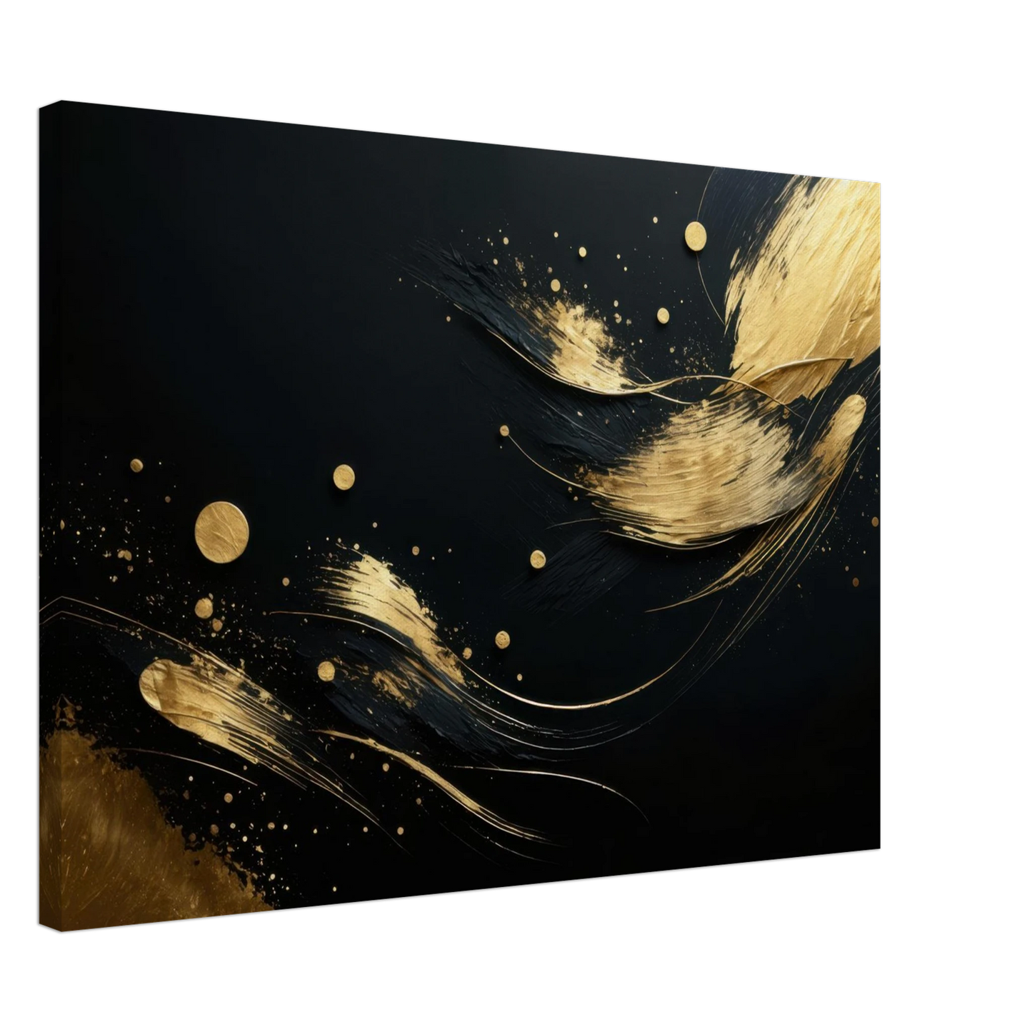 Wandbild goldene abstraktion auf schwarz ein hauch von luxus fuer ihr zuhause in vielen groessen
