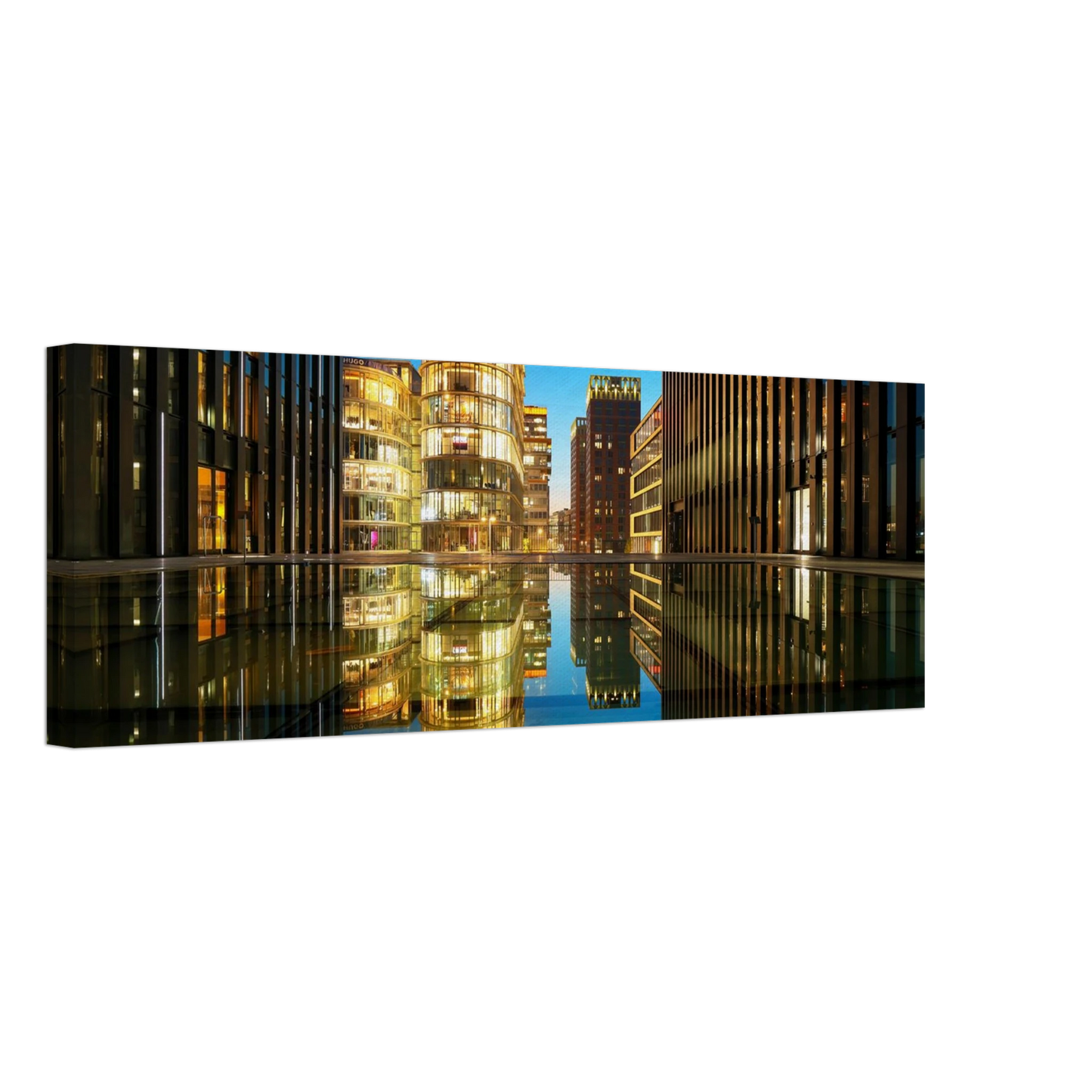 Wandbild naechtliche metropole futuristische stadtlandschaft als premium wandbild in vielen groessen