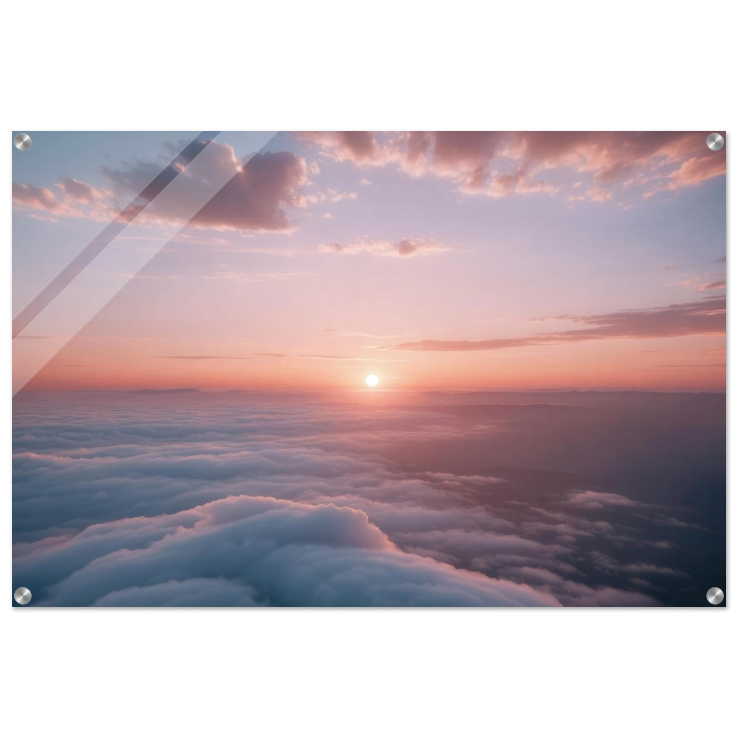 Wandbild sonnenaufgang ueber den wolken ein traumhaftes wandbild in sanften pastelltoenen