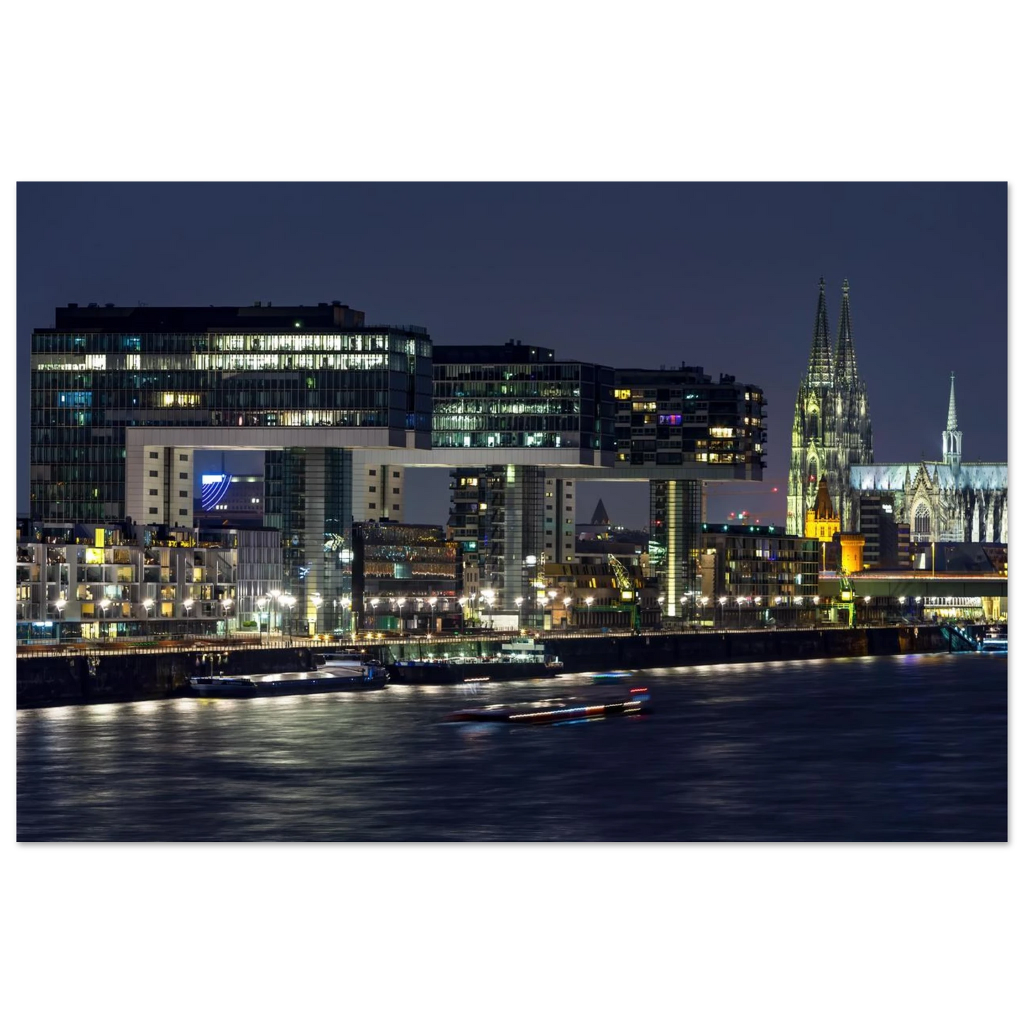 Wandbild koelner skyline bei nacht modernes stadtbild fuer ihr zuhause in vielen groessen