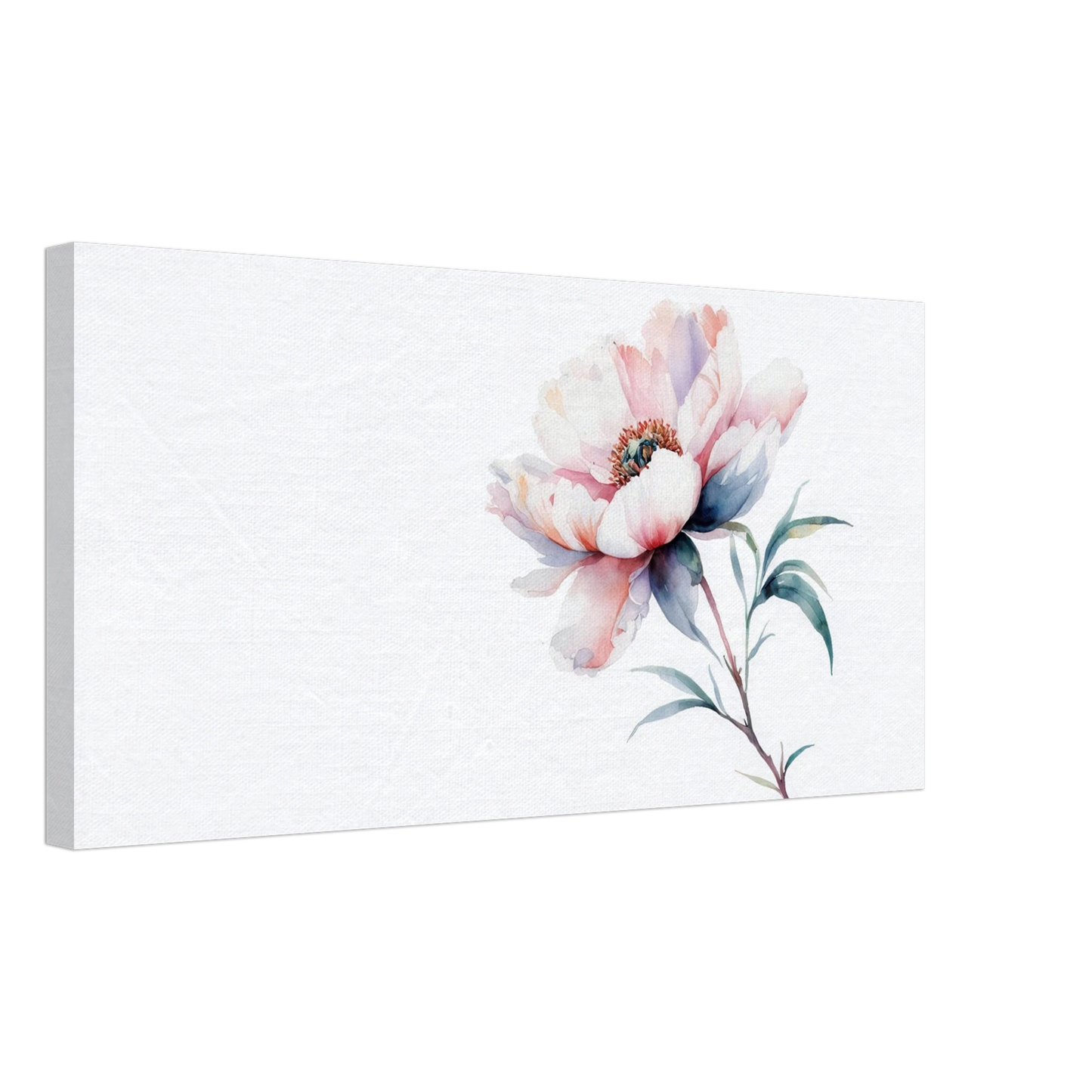 Wandbild zarte pfingstrose elegante aquarell kunst fuer ihr zuhause in wunschgroesse