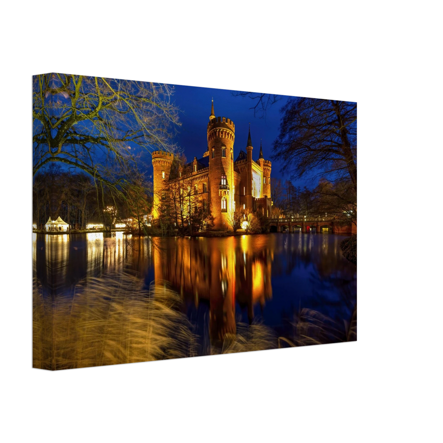 Wandbild schimmerndes schloss bei nacht eine maerchenhafte kulisse in verschiedenen groessen