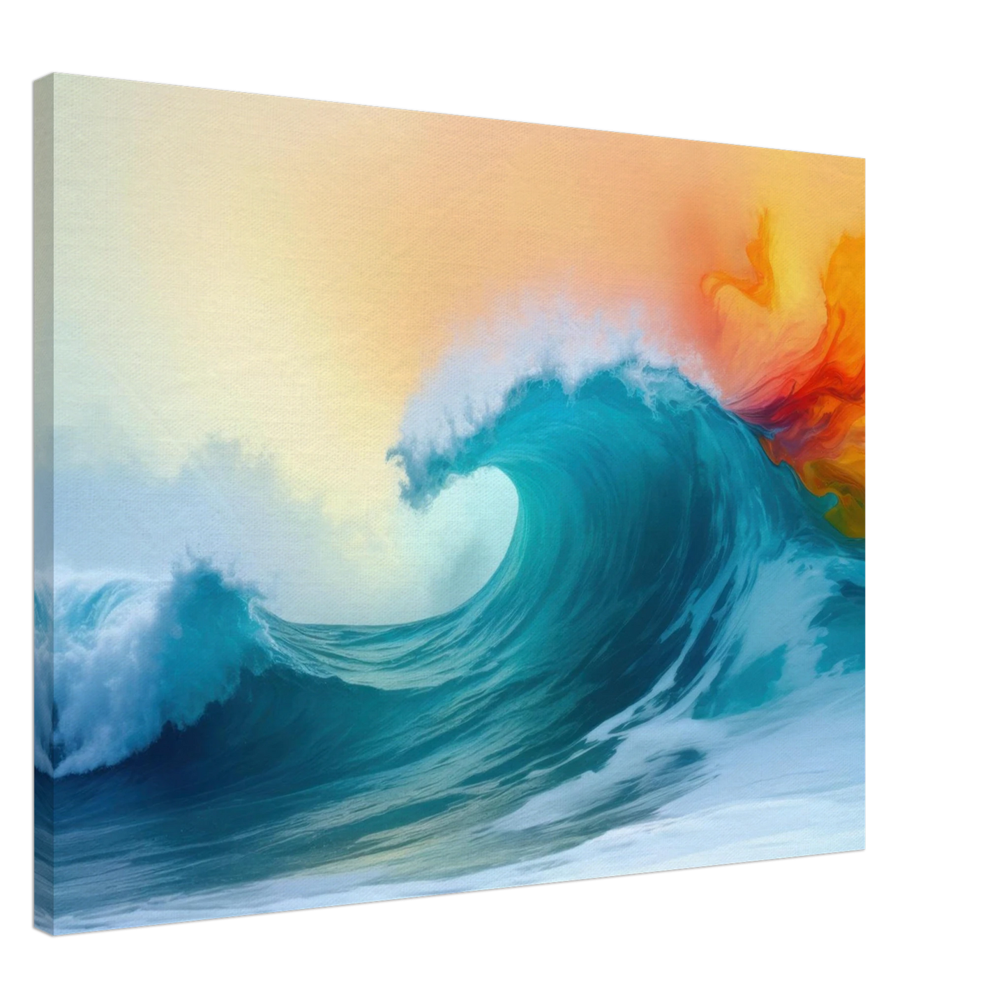 Wandbild kraftvolle welle farbenfrohes ozean kunstwerk in verschiedenen groessen