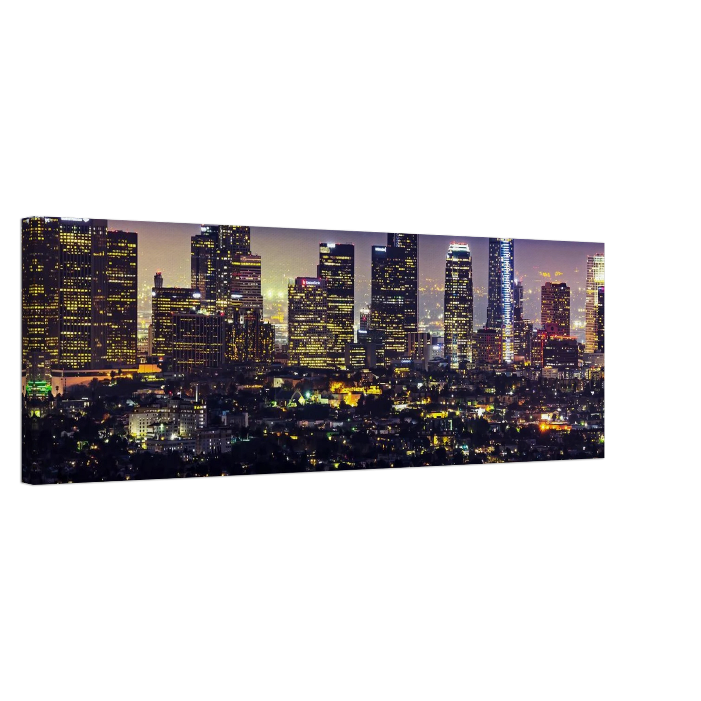 Wandbild funkelnde skyline bei nacht city lights kunstdruck in vielen groessen