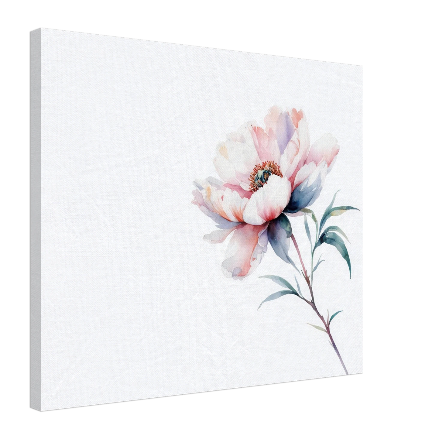 Wandbild zarte pfingstrose elegante aquarell kunst fuer ihr zuhause in wunschgroesse