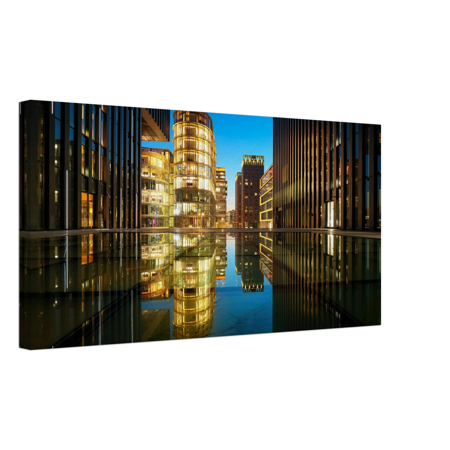 Wandbild naechtliche metropole futuristische stadtlandschaft als premium wandbild in vielen groessen
