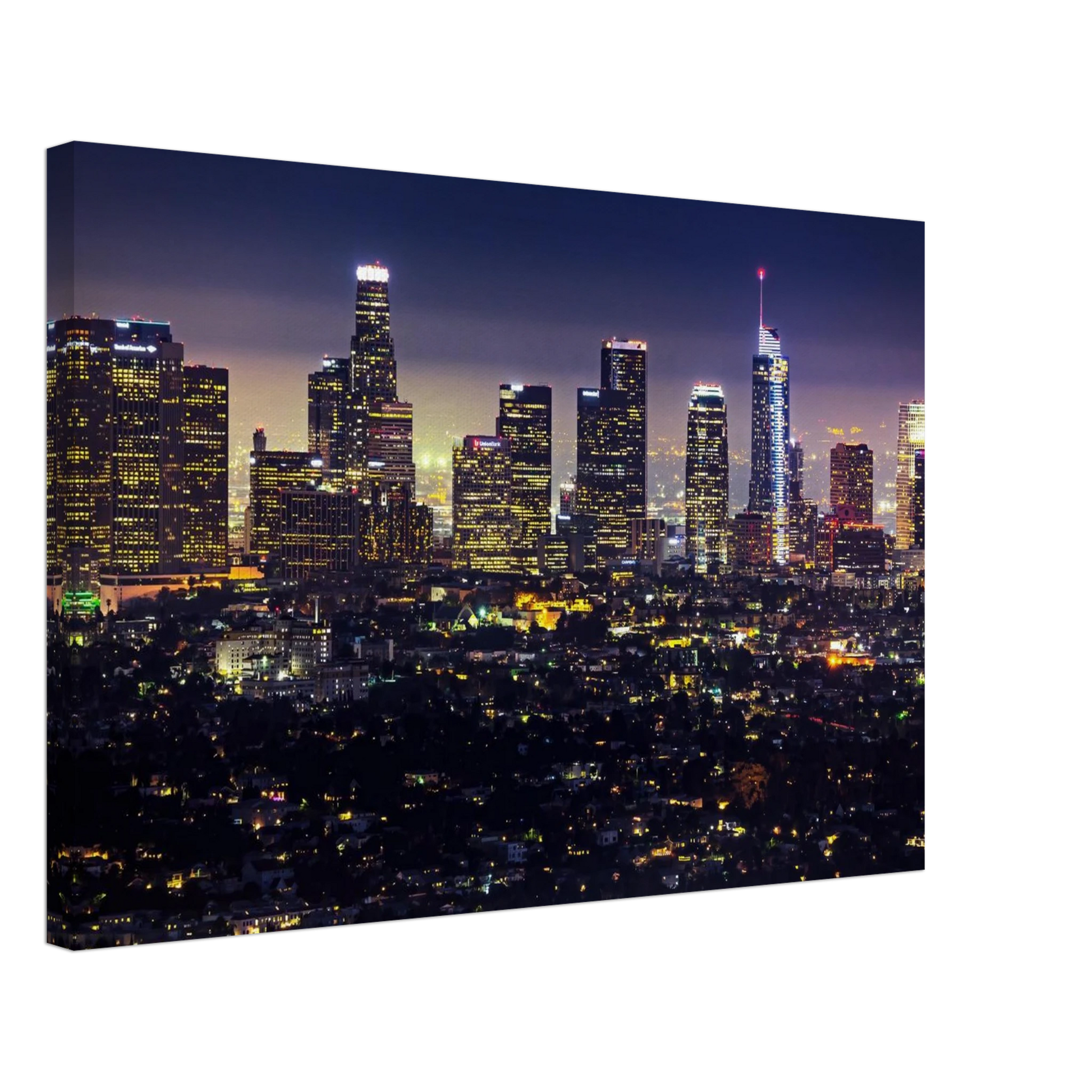 Wandbild funkelnde skyline bei nacht city lights kunstdruck in vielen groessen