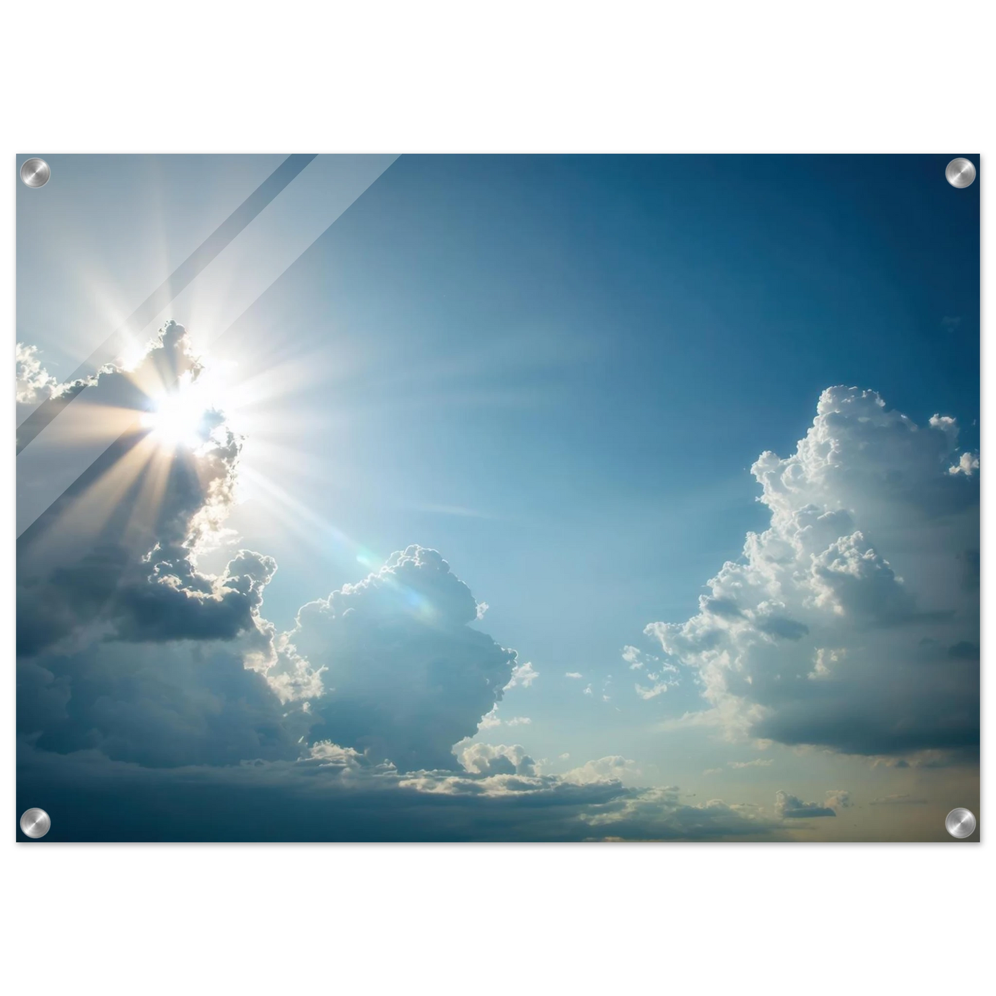 Wandbild sonnenstrahlen durch wolken atmosphaerische himmelskunst in verschiedenen groessen