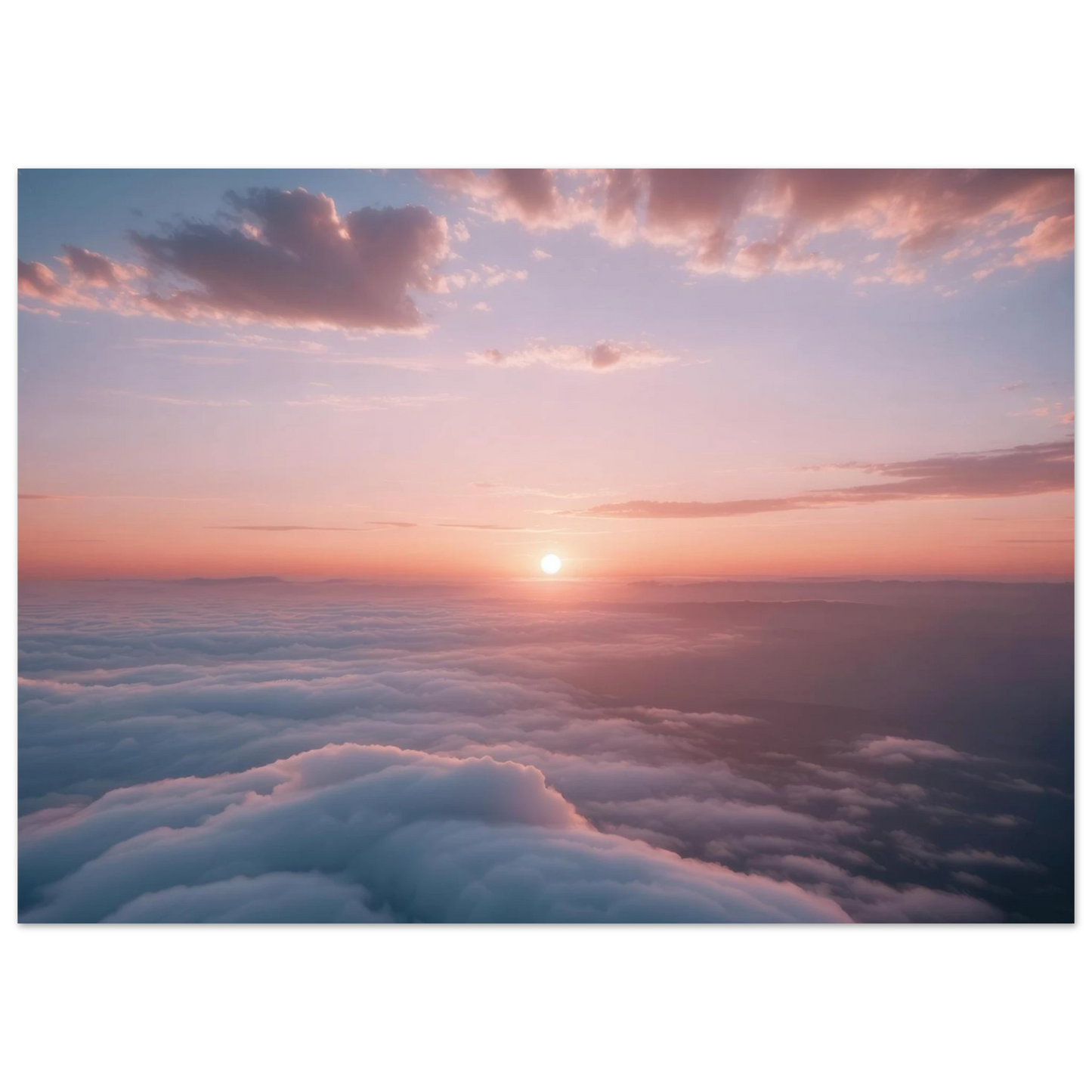 Wandbild sonnenaufgang ueber den wolken ein traumhaftes wandbild in sanften pastelltoenen
