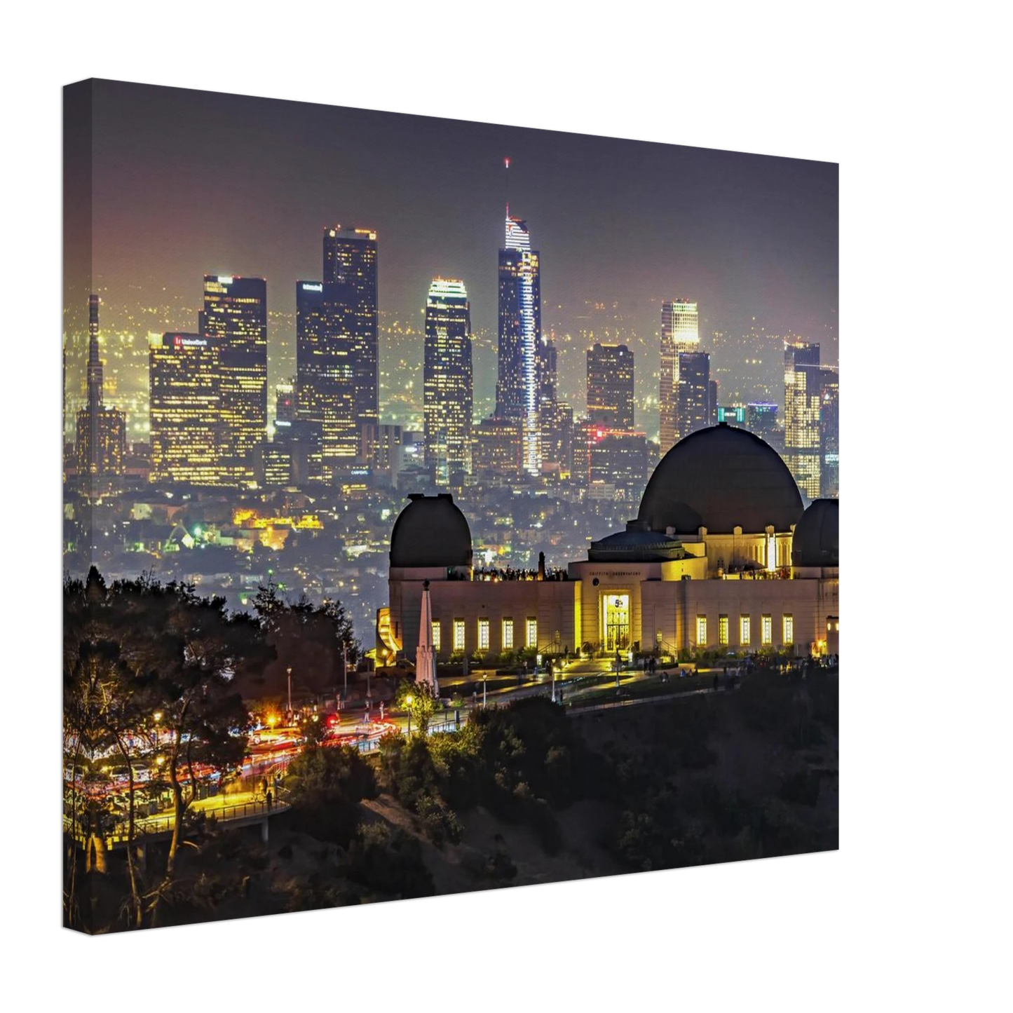 Wandbild los angeles nachthimmel griffith observatorium mit stadtpanorama erlebe das leuchten der stadt