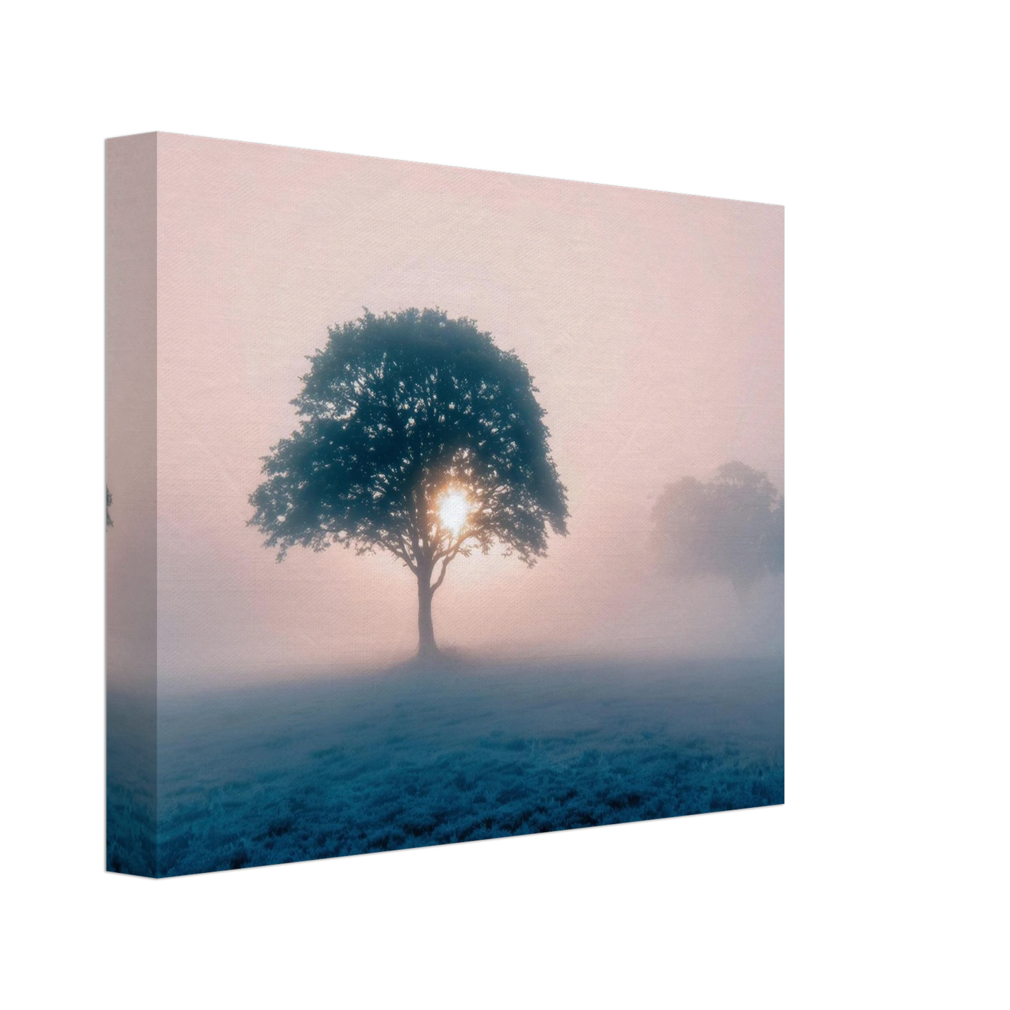 Wandbild mystischer morgendaemmerung baum traumhaftes landschaftsbild fuer ihre wohlfuehloase