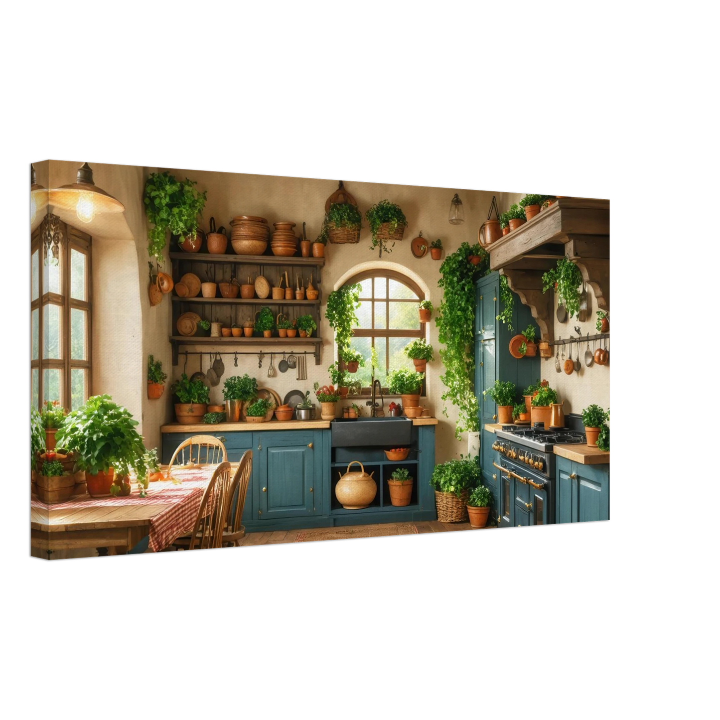 Wandbild rustikale kuechenidylle sonniges landhaus flair fuer ihr zuhause