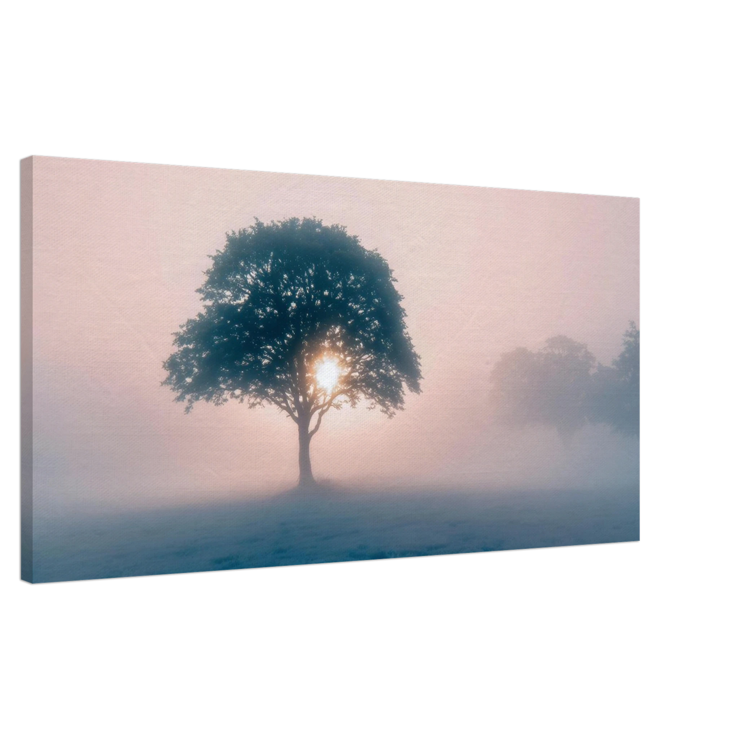 Wandbild mystischer morgendaemmerung baum traumhaftes landschaftsbild fuer ihre wohlfuehloase