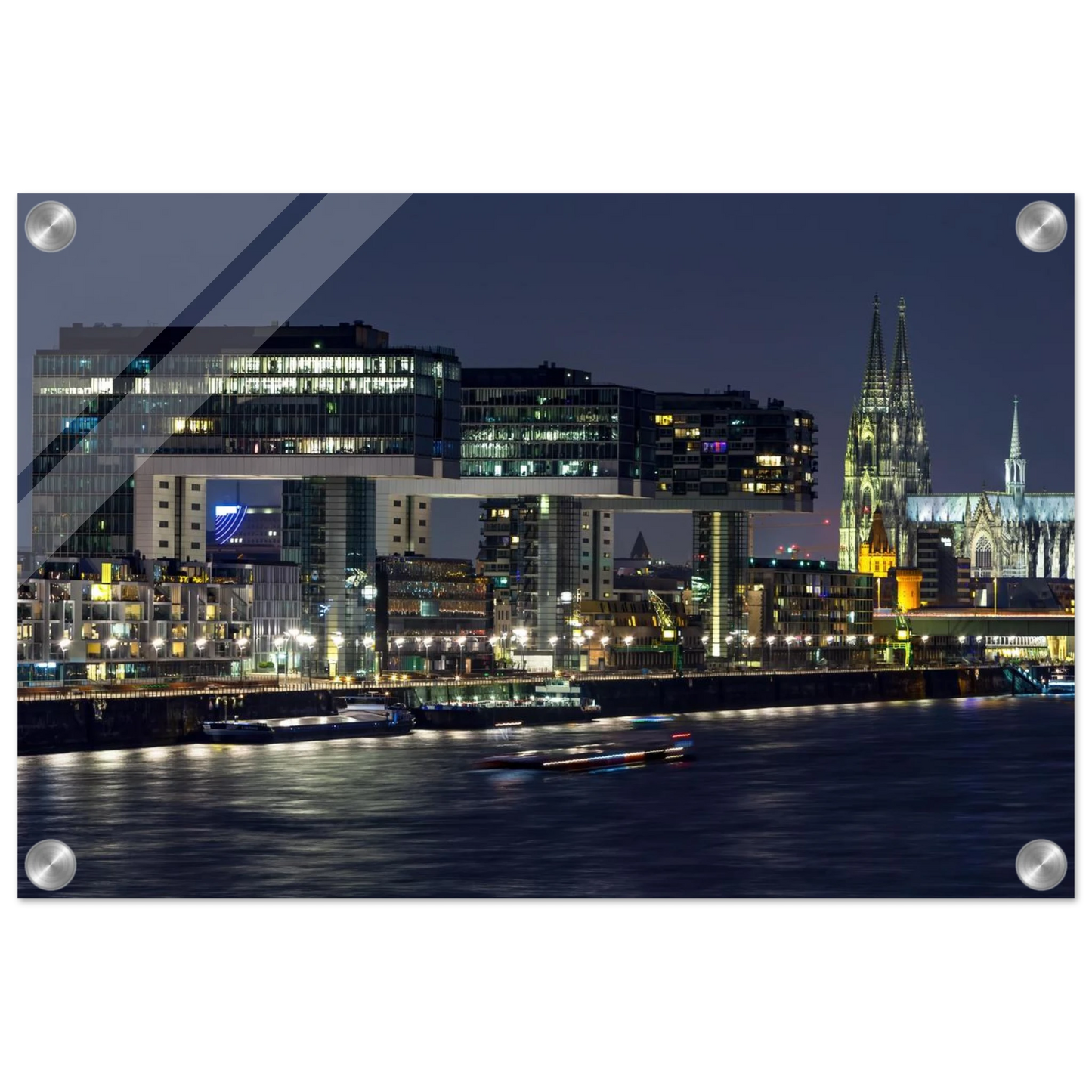 Wandbild koelner skyline bei nacht modernes stadtbild fuer ihr zuhause in vielen groessen