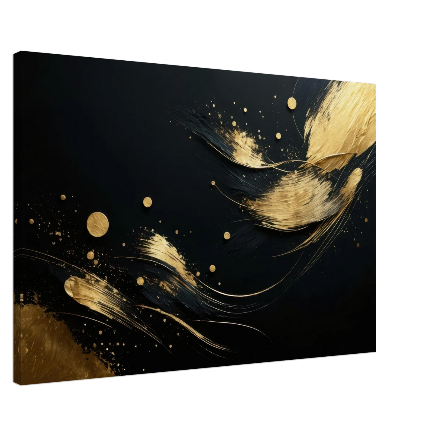 Wandbild goldene abstraktion auf schwarz ein hauch von luxus fuer ihr zuhause in vielen groessen