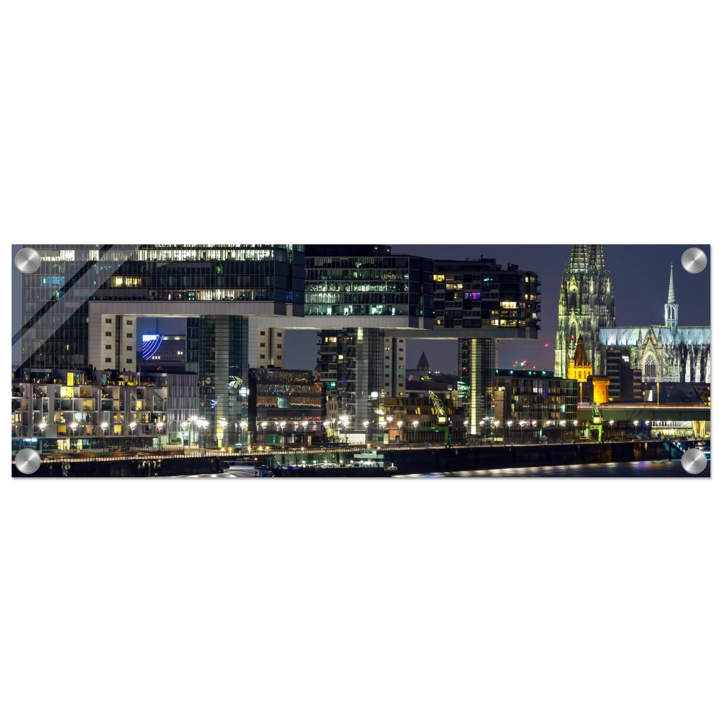 Wandbild koelner skyline bei nacht modernes stadtbild fuer ihr zuhause in vielen groessen