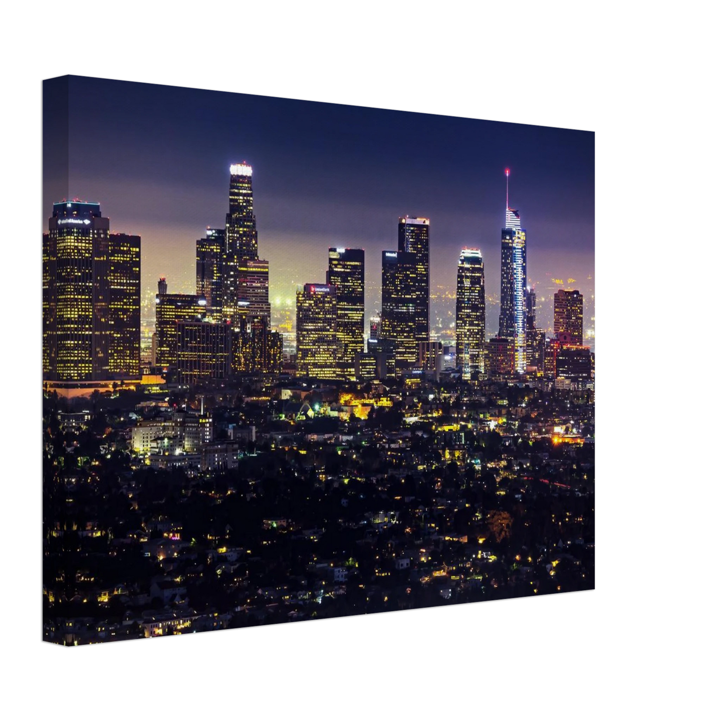 Wandbild funkelnde skyline bei nacht city lights kunstdruck in vielen groessen