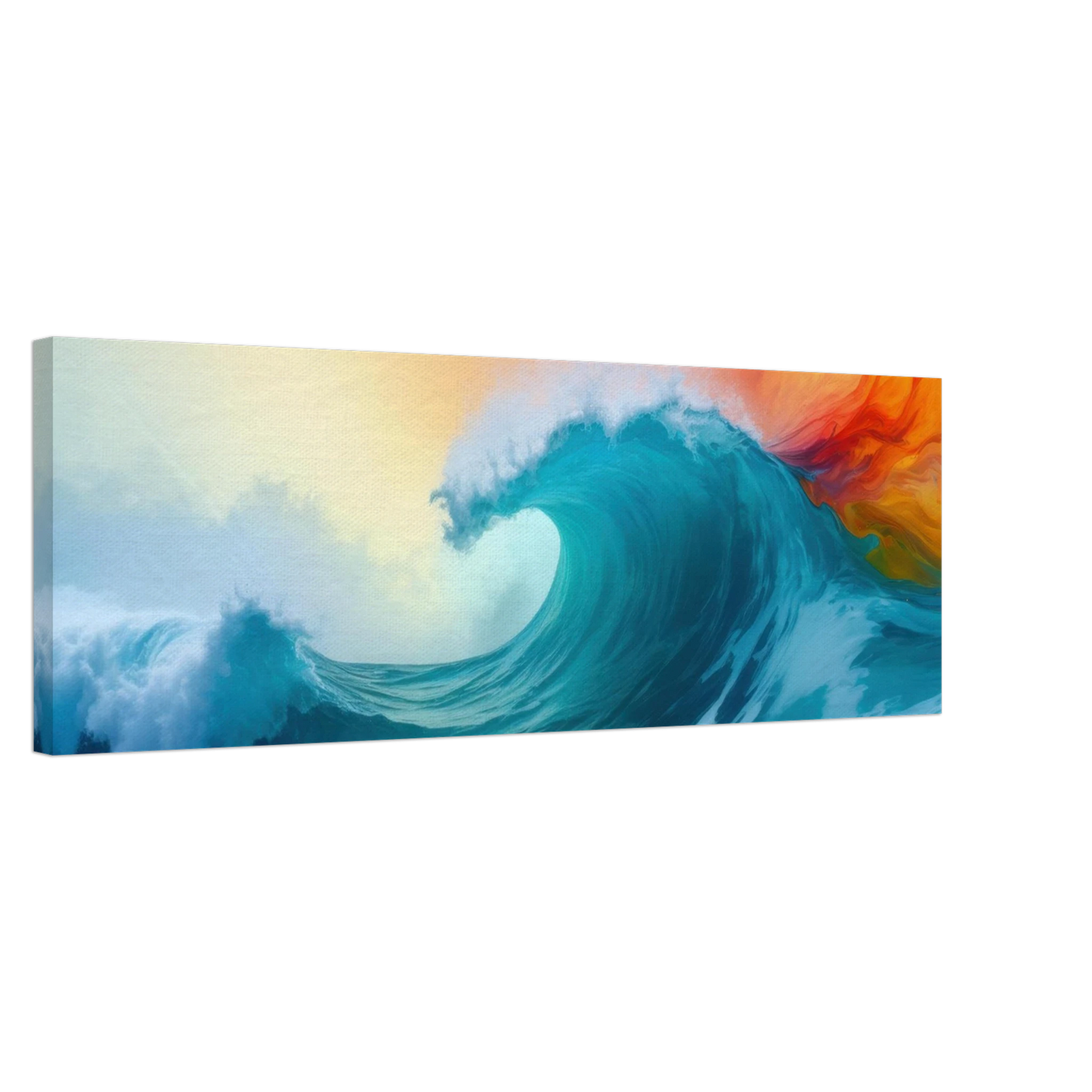Wandbild kraftvolle welle farbenfrohes ozean kunstwerk in verschiedenen groessen