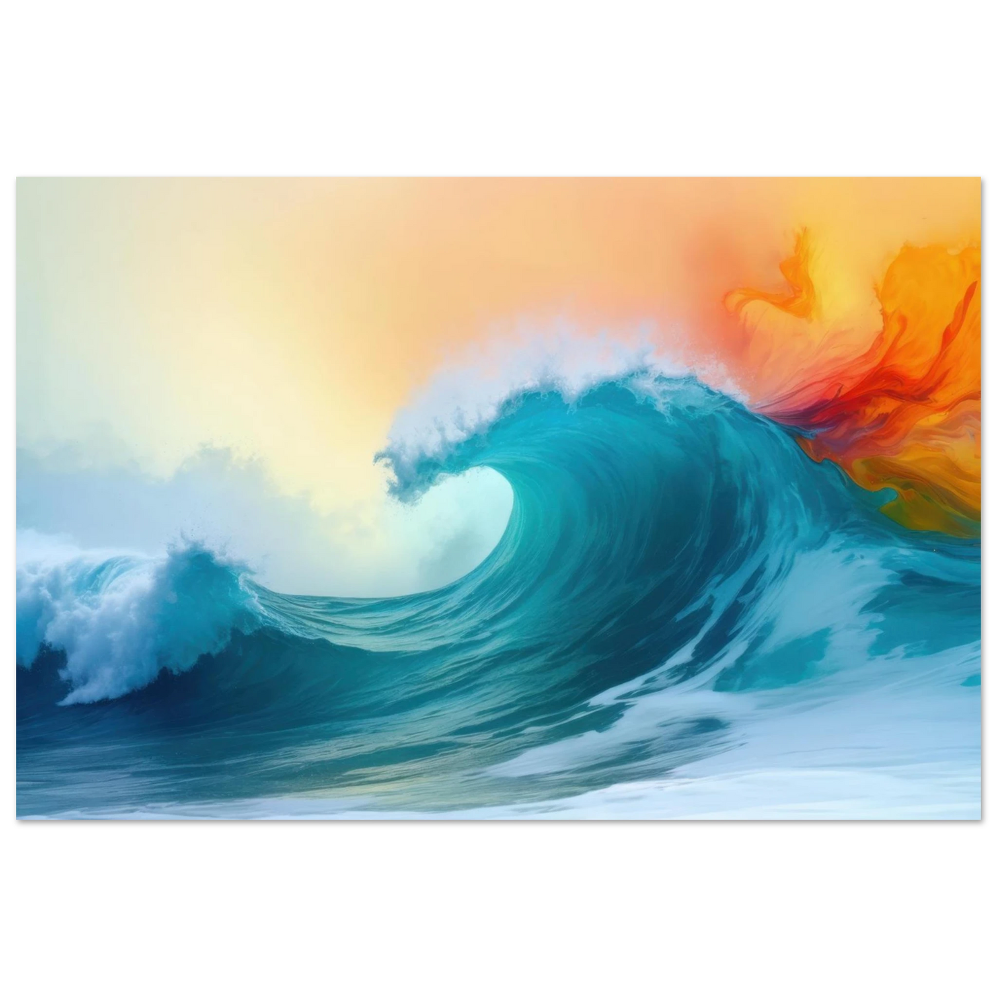 Wandbild kraftvolle welle farbenfrohes ozean kunstwerk in verschiedenen groessen
