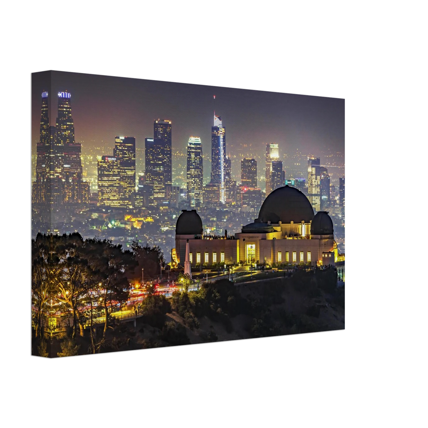 Wandbild los angeles nachthimmel griffith observatorium mit stadtpanorama erlebe das leuchten der stadt