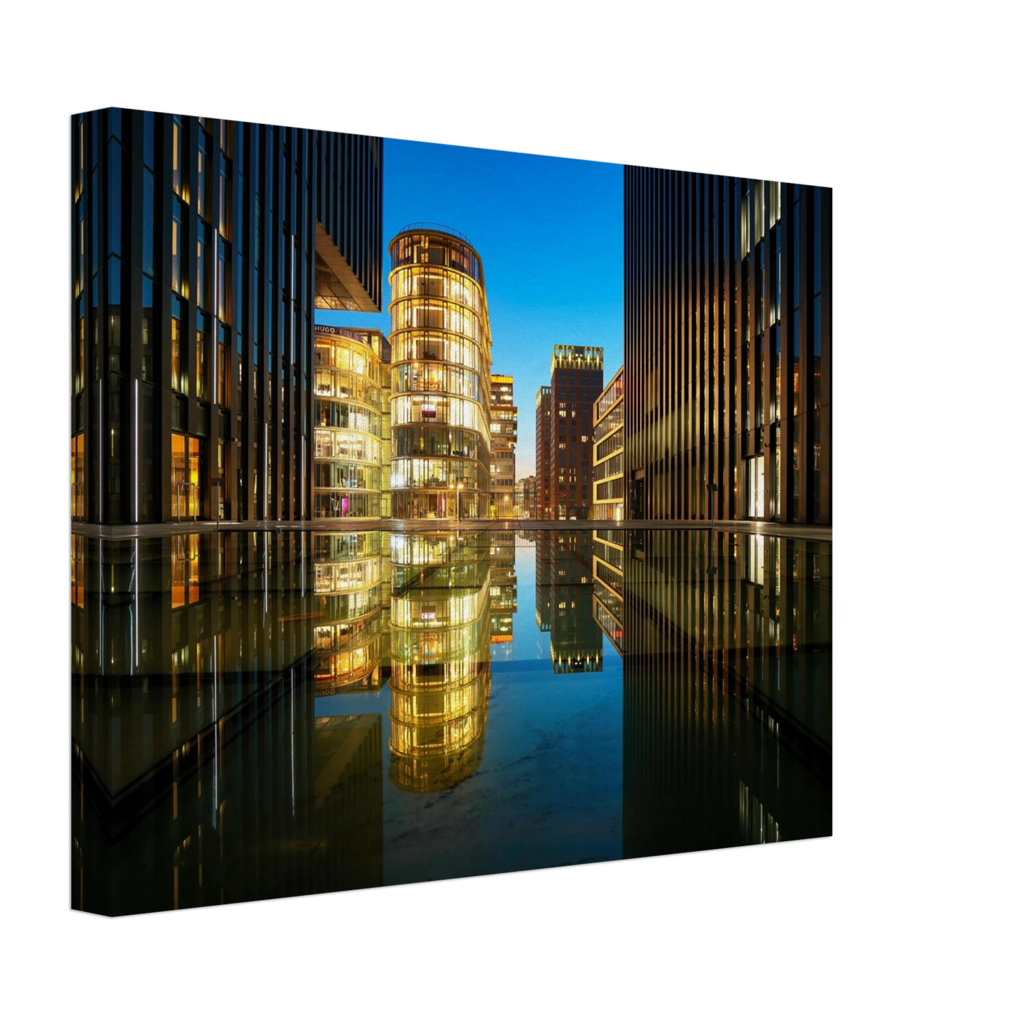 Wandbild naechtliche metropole futuristische stadtlandschaft als premium wandbild in vielen groessen
