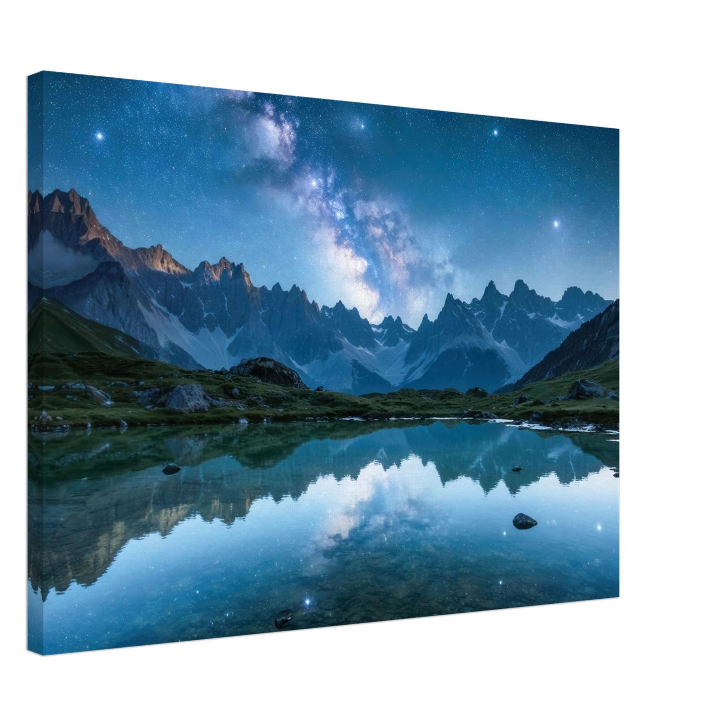 Wandbild himmlische bergspiegelung majestic milky way reflected in alpine lake your choice of sizes