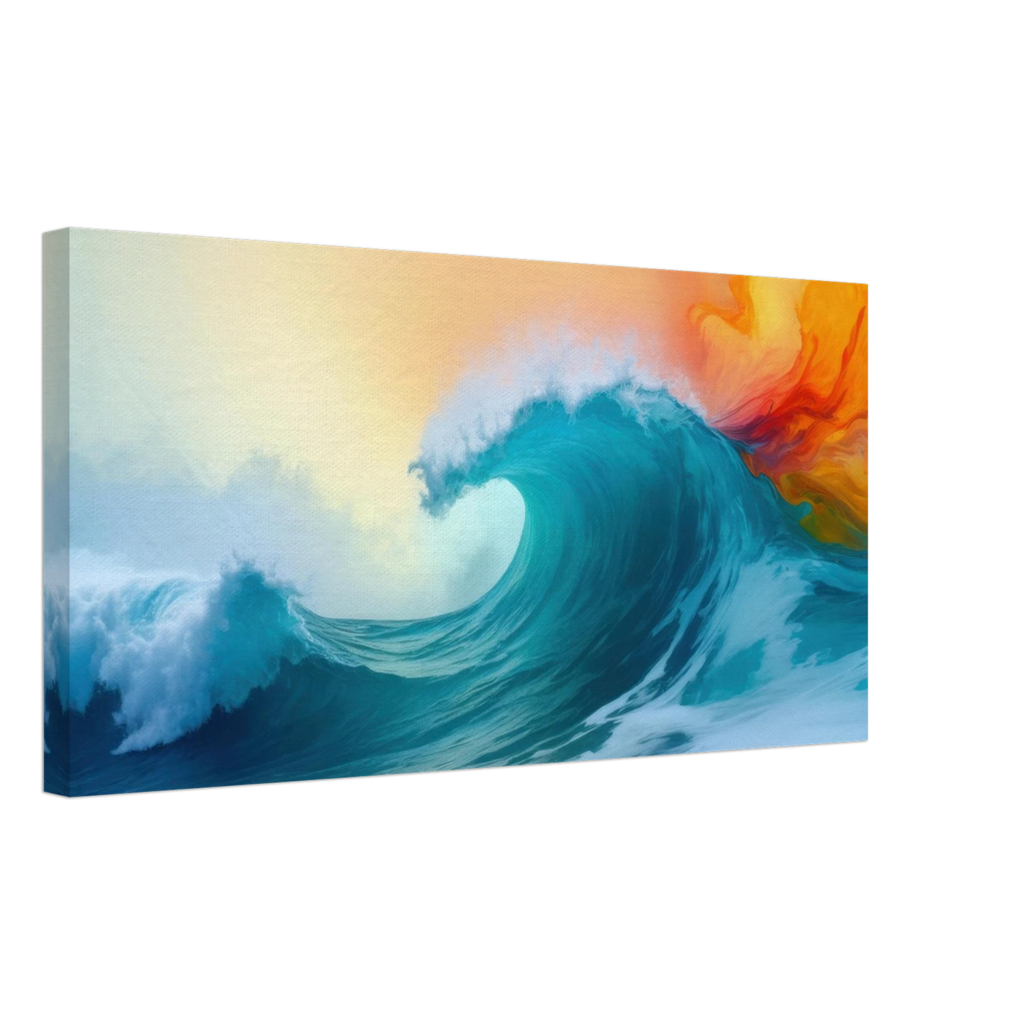 Wandbild kraftvolle welle farbenfrohes ozean kunstwerk in verschiedenen groessen