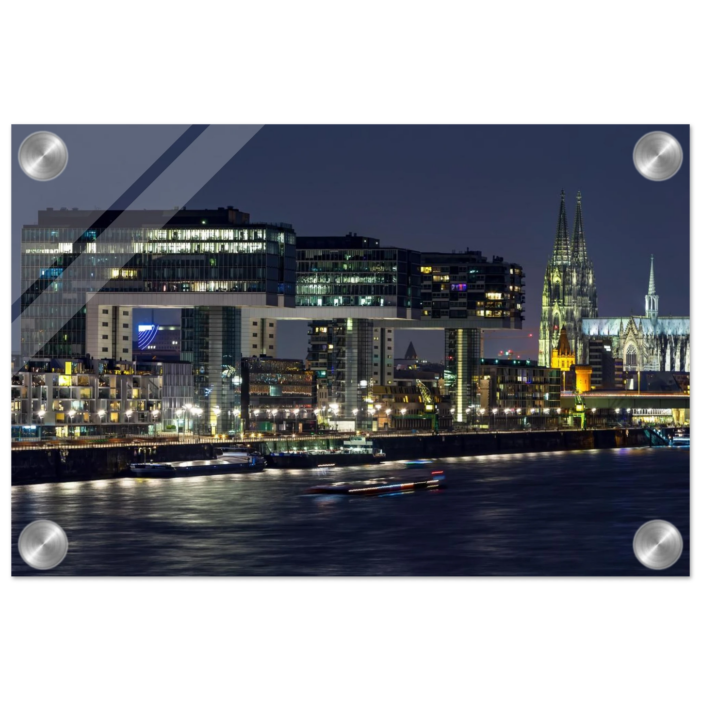 Wandbild koelner skyline bei nacht modernes stadtbild fuer ihr zuhause in vielen groessen