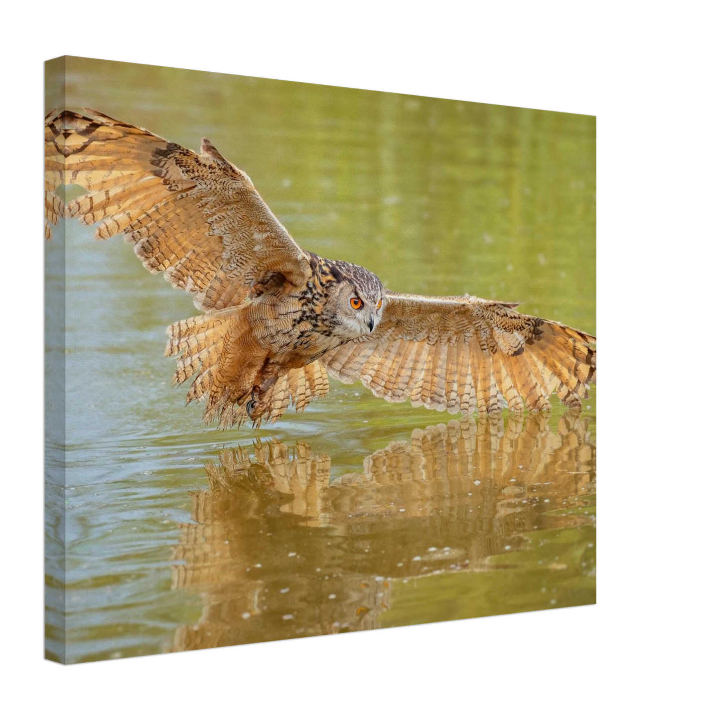 Wandbild majestaetischer uhu im jagdflug atemberaubende wildtierkunst in verschiedenen groessen