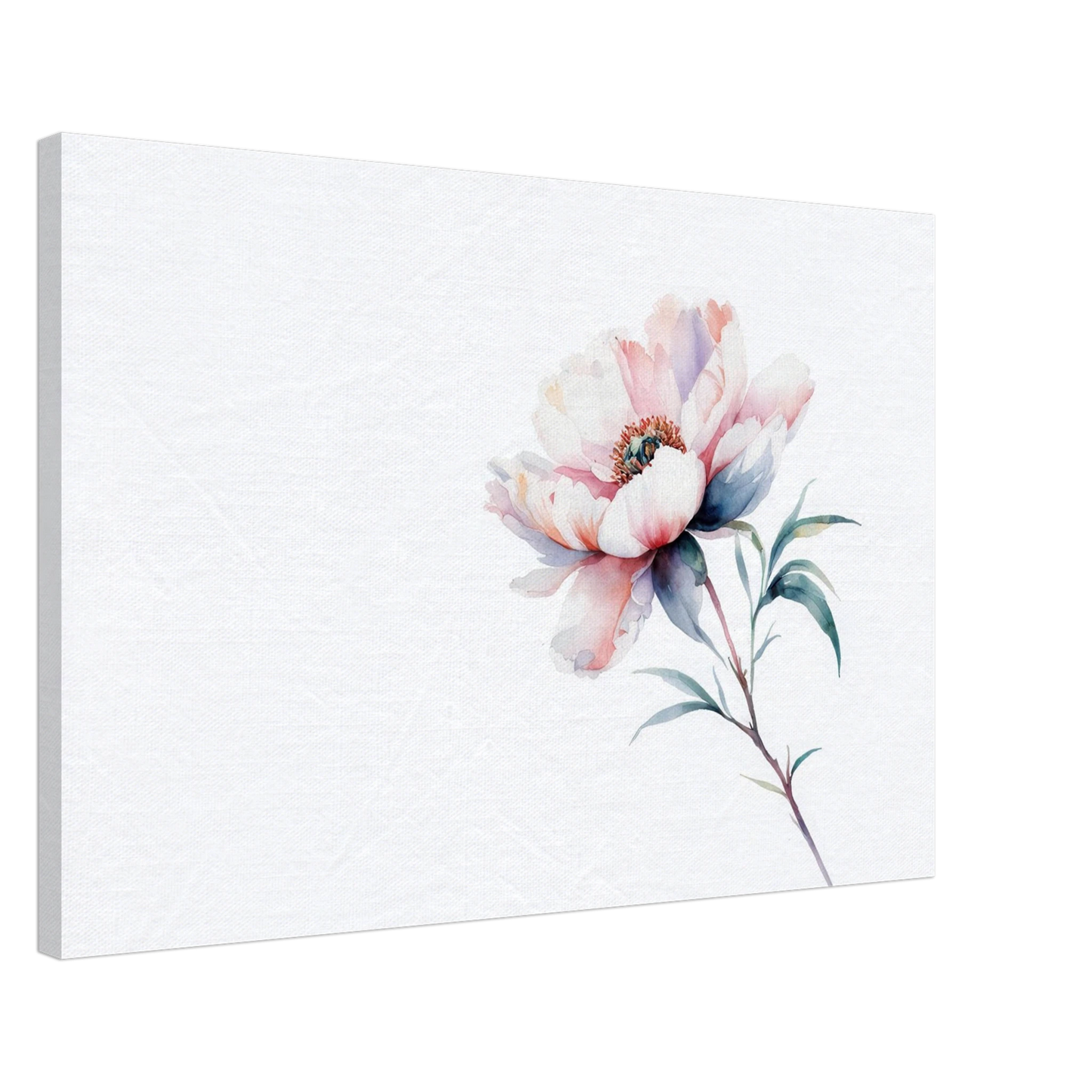 Wandbild zarte pfingstrose elegante aquarell kunst fuer ihr zuhause in wunschgroesse