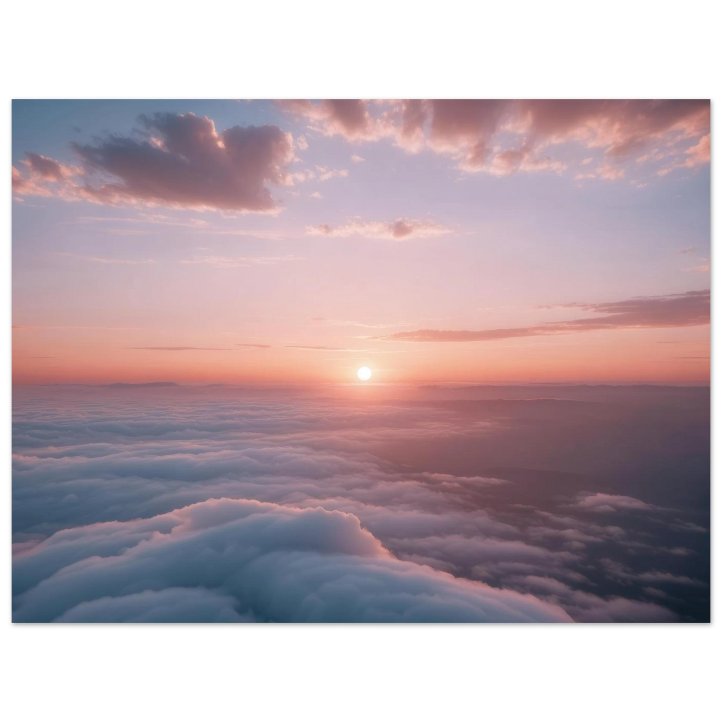 Wandbild sonnenaufgang ueber den wolken ein traumhaftes wandbild in sanften pastelltoenen