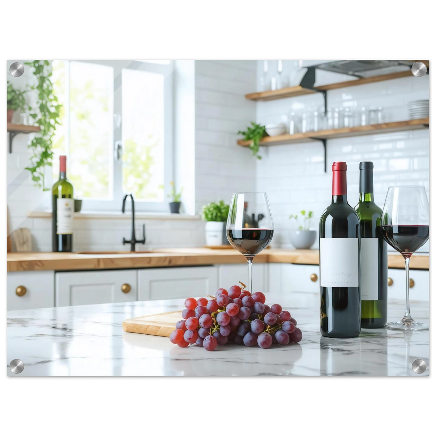 Wandbild wein trauben elegantes kuechenambiente fuer ihr zuhause