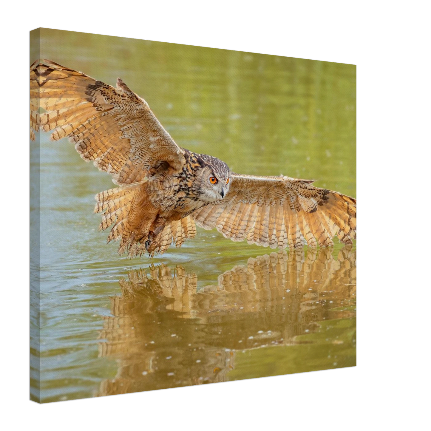 Wandbild majestaetischer uhu im jagdflug atemberaubende wildtierkunst in verschiedenen groessen
