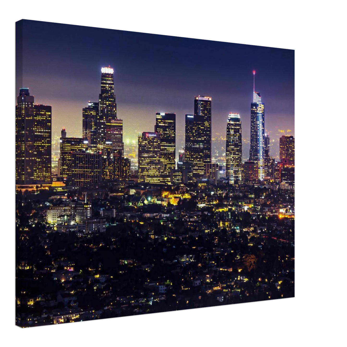 Wandbild funkelnde skyline bei nacht city lights kunstdruck in vielen groessen