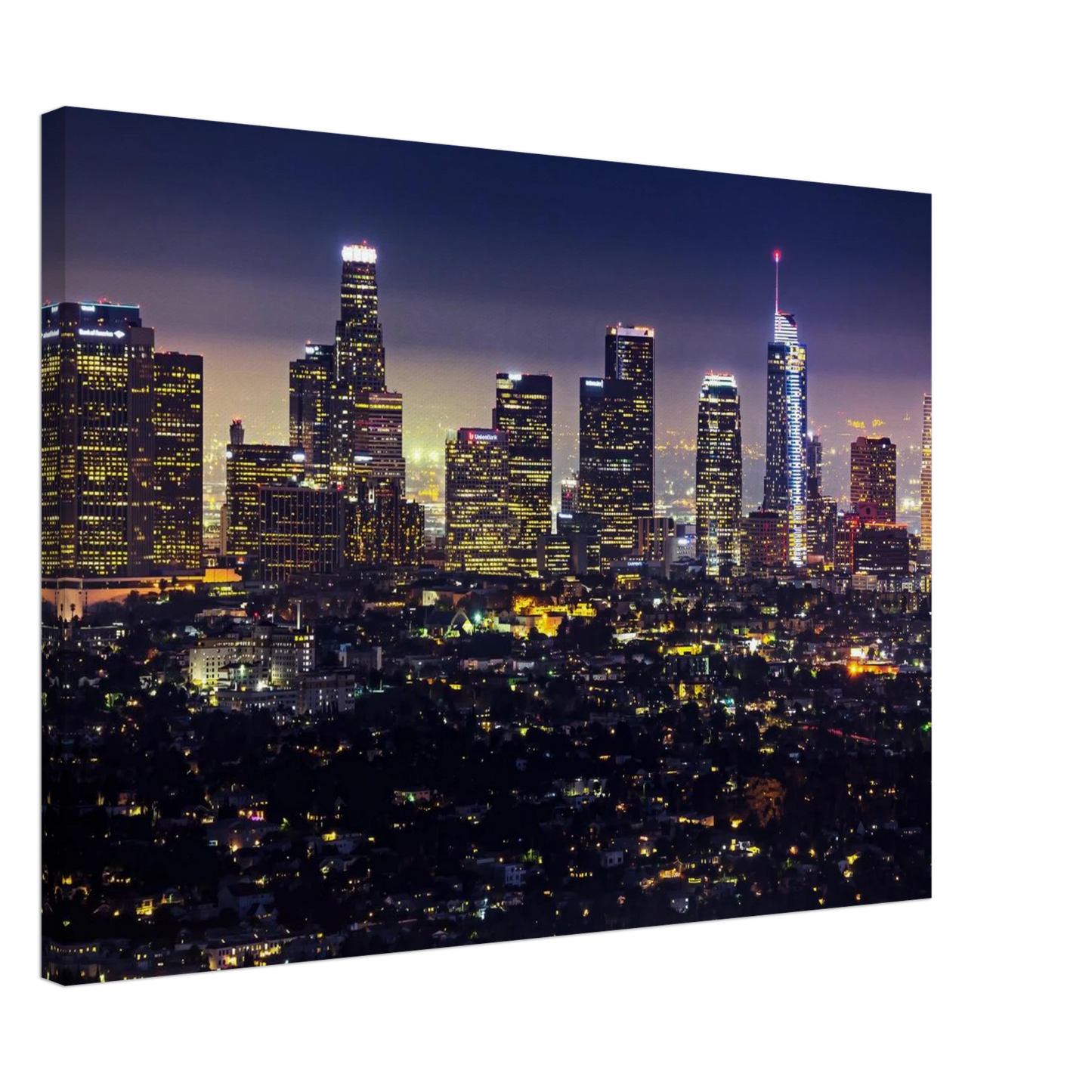 Wandbild funkelnde skyline bei nacht city lights kunstdruck in vielen groessen