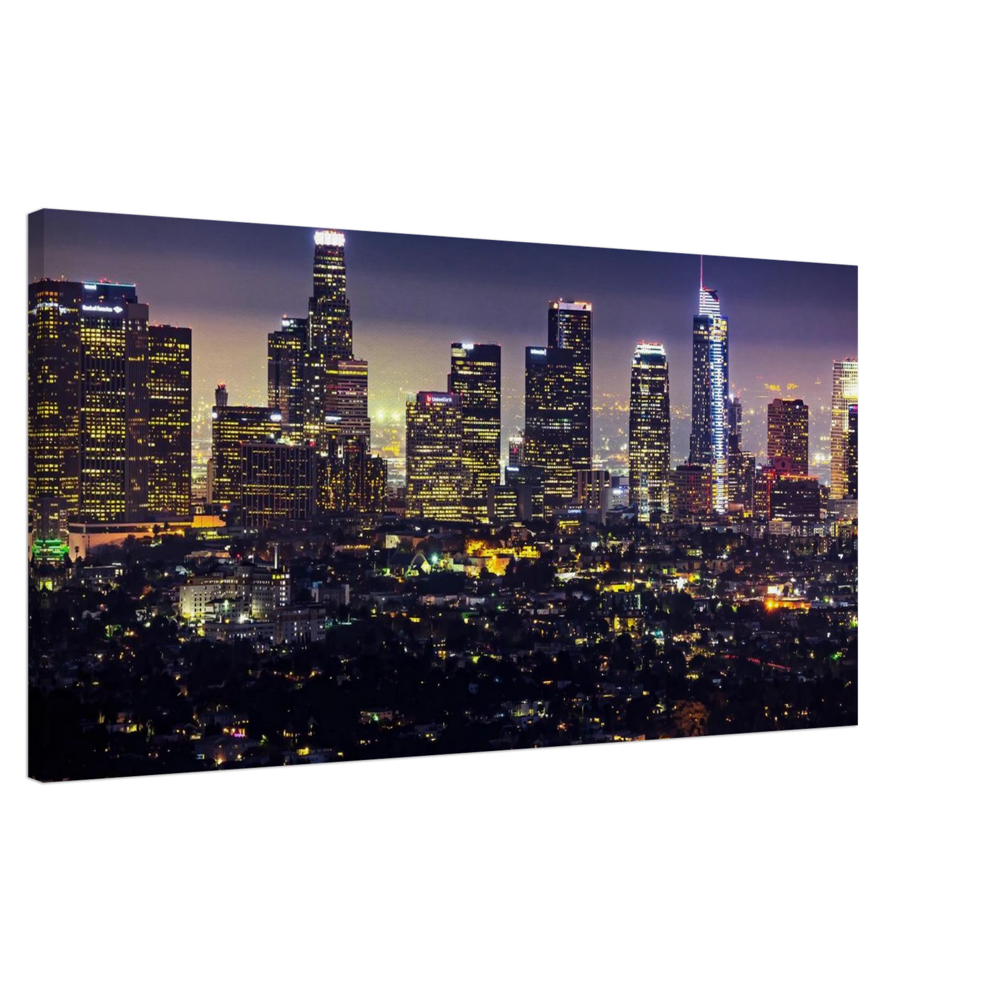 Wandbild funkelnde skyline bei nacht city lights kunstdruck in vielen groessen