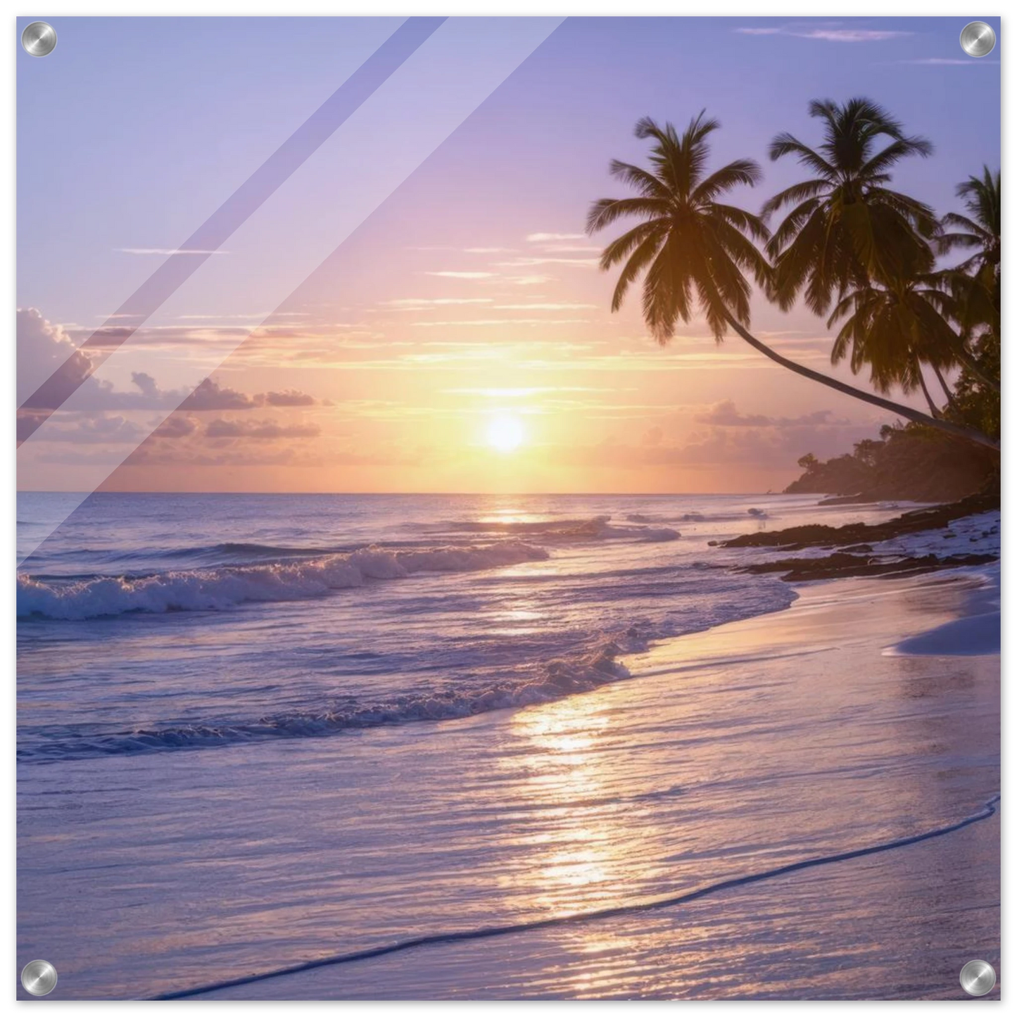 Wandbild karibischer traumstrand magischer sonnenuntergang