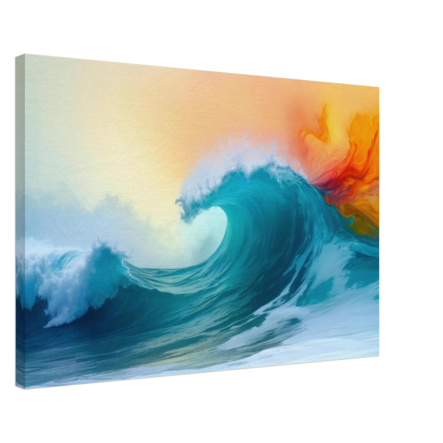 Wandbild kraftvolle welle farbenfrohes ozean kunstwerk in verschiedenen groessen