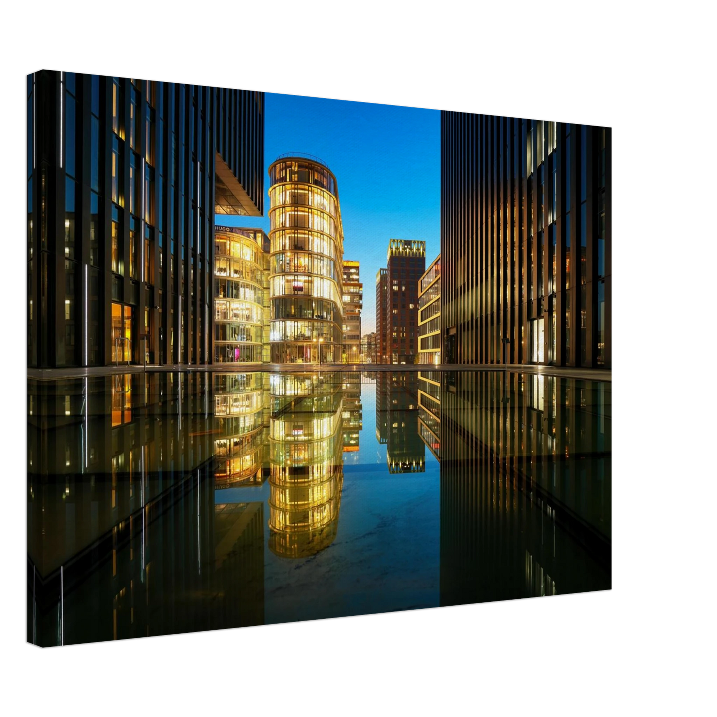 Wandbild naechtliche metropole futuristische stadtlandschaft als premium wandbild in vielen groessen