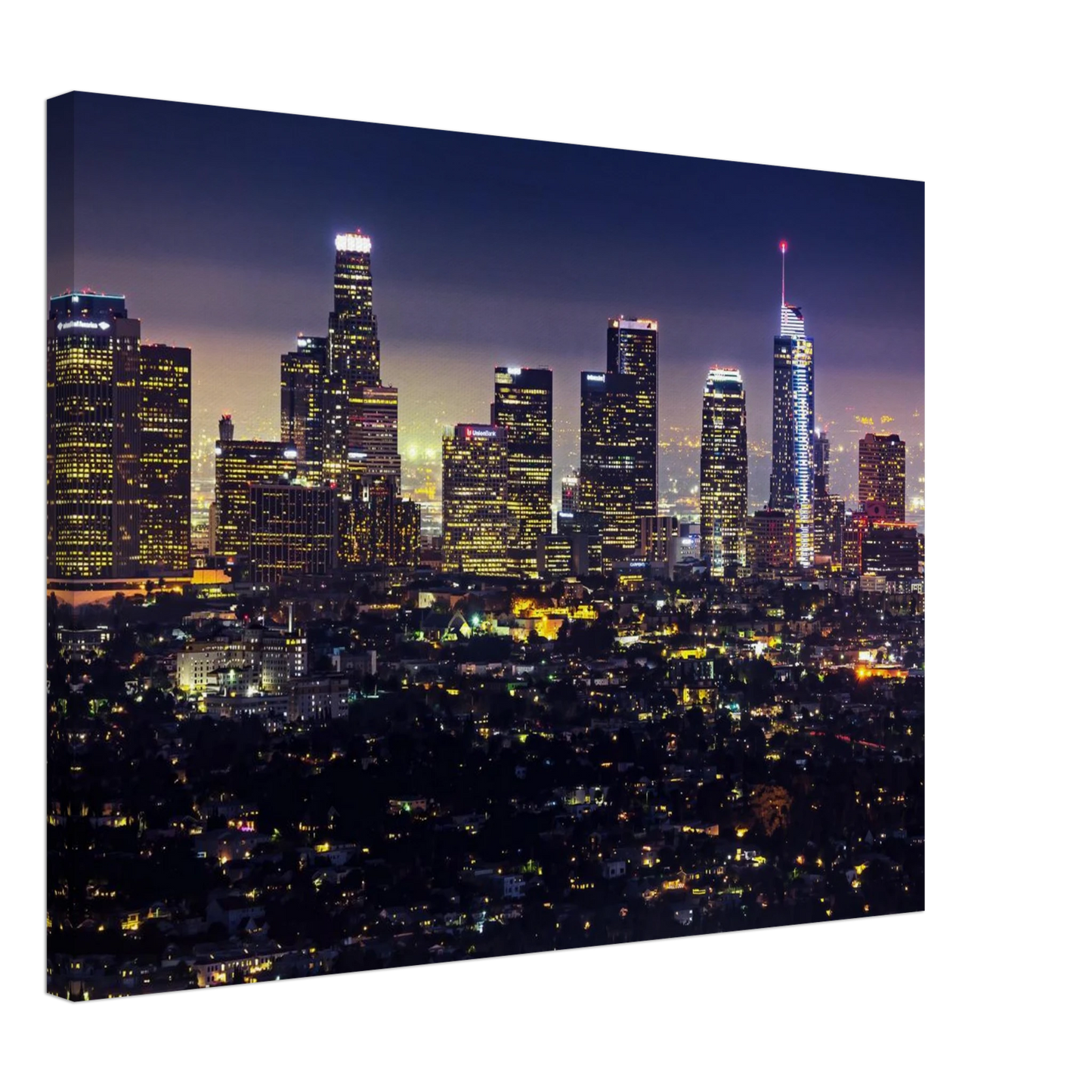 Wandbild funkelnde skyline bei nacht city lights kunstdruck in vielen groessen