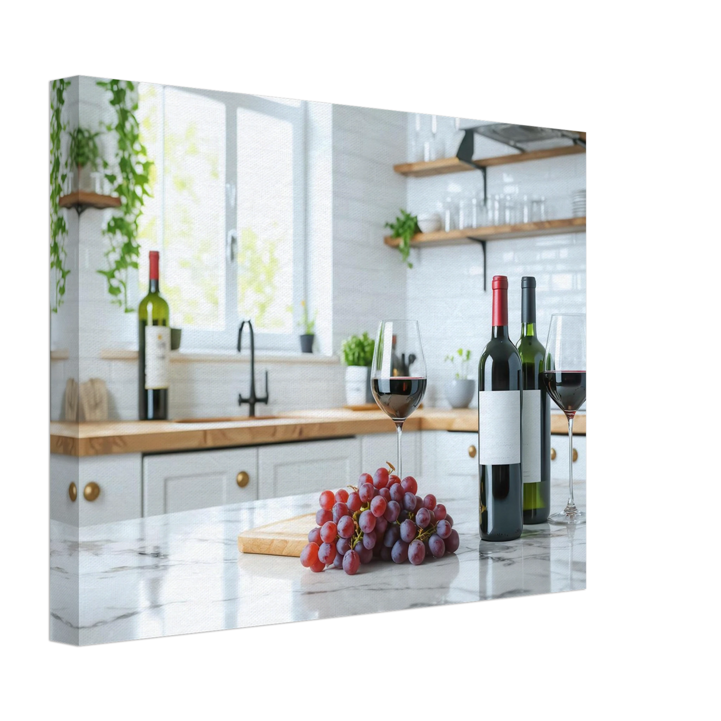 Wandbild wein trauben elegantes kuechenambiente fuer ihr zuhause